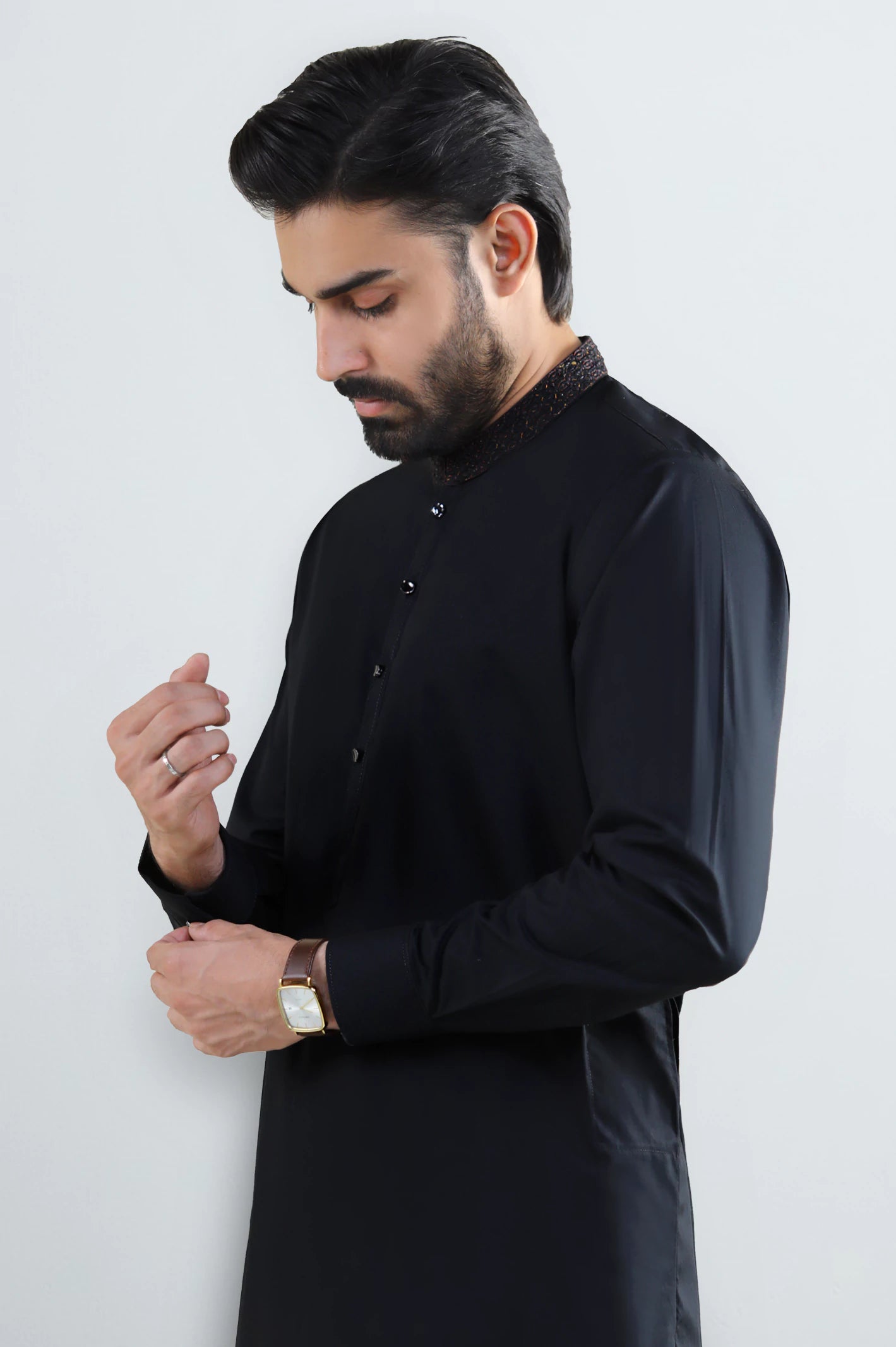 Black Cotton Shalwar Kameez - Image 3