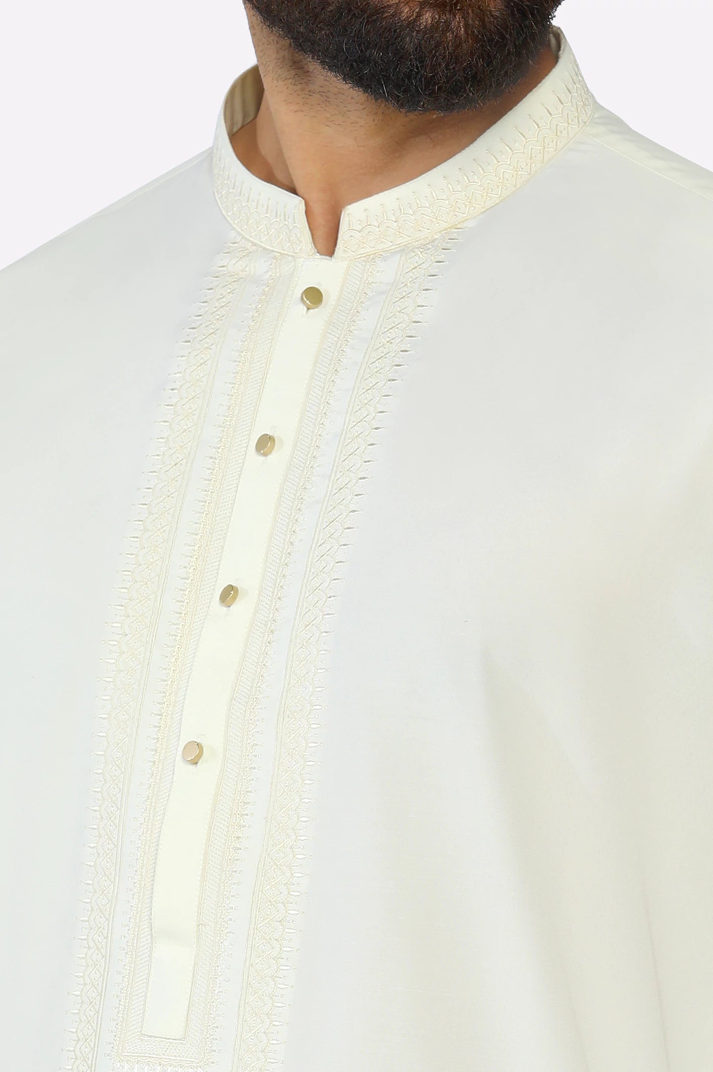 Cream Wash & Wear Shalwar Kameez - Image 3