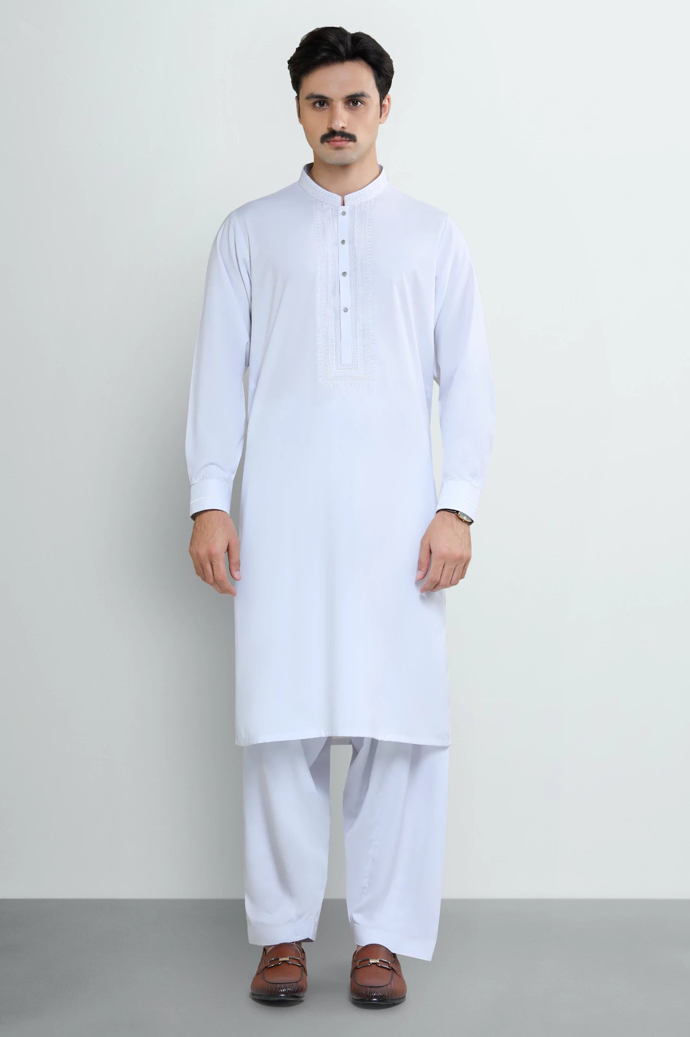 White Wash & Wear Shalwar Kameez - Image 2
