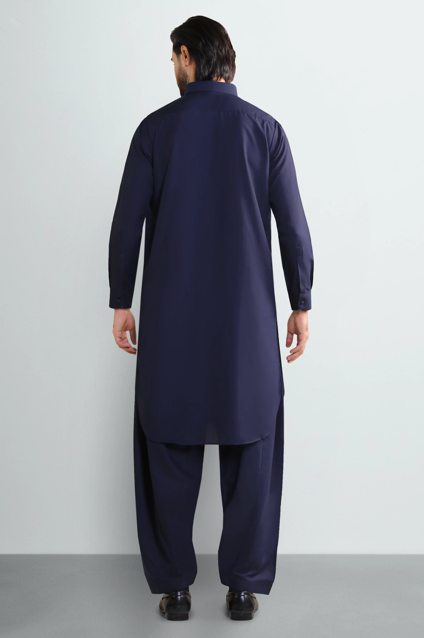 Navy Blue Wash & Wear Shalwar Kameez - Image 3