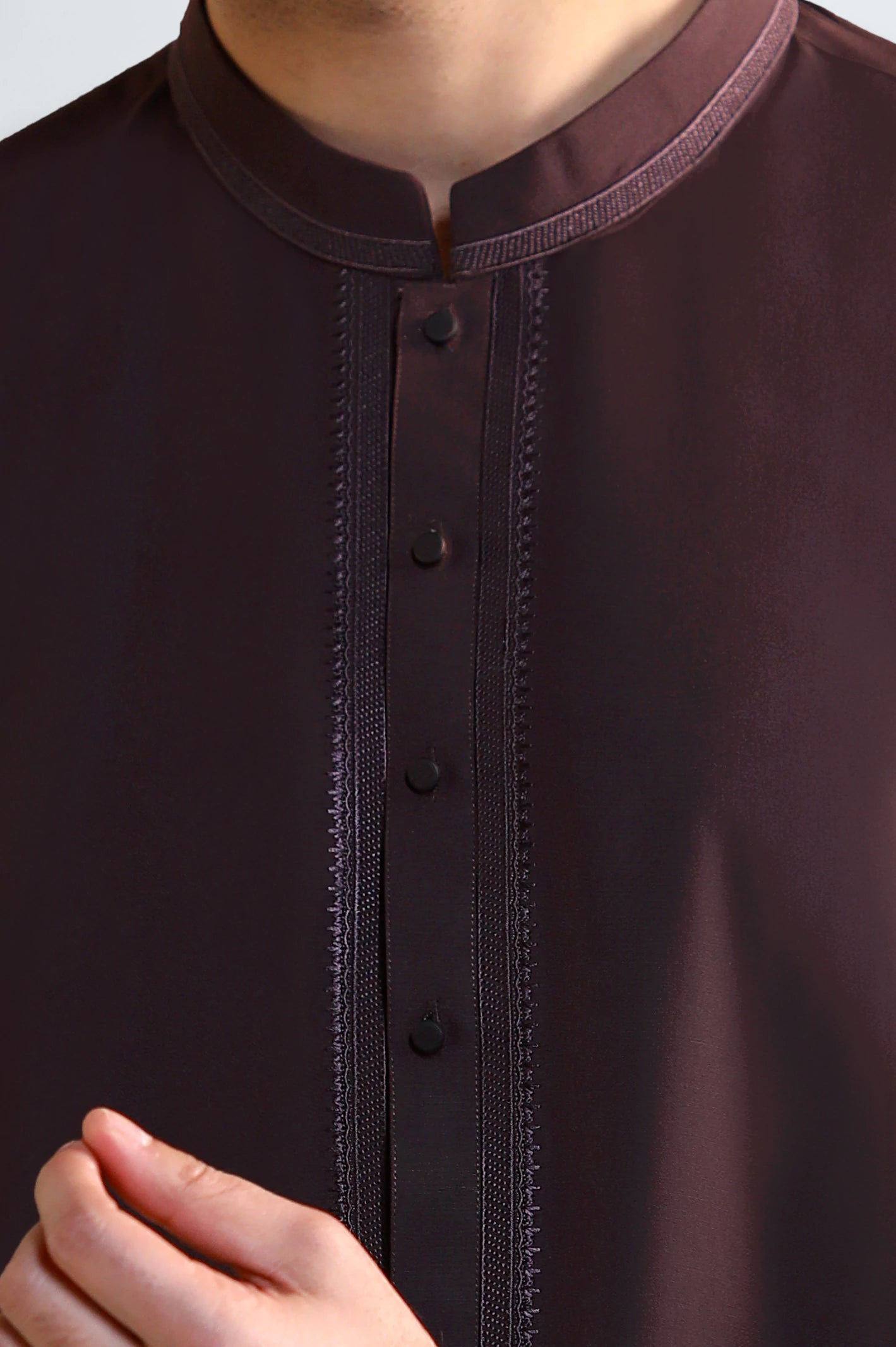 Coffee Brown Wash & Wear Shalwar Kameez - Image 3
