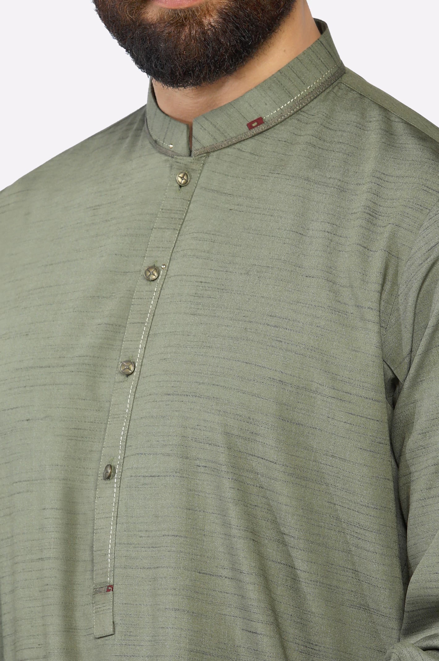 Light Green Wash & Wear Kurta Pajama - Image 3