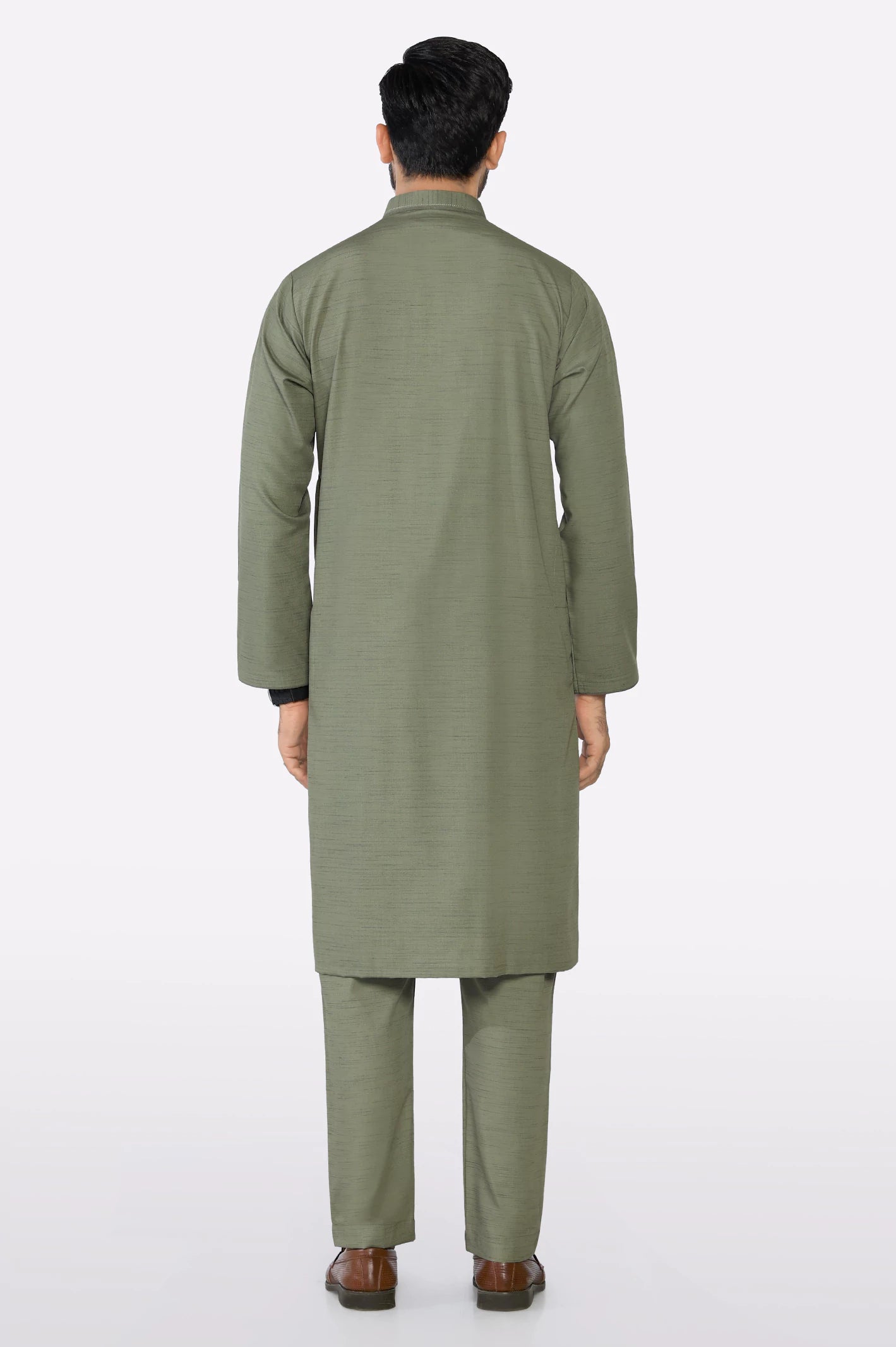Light Green Wash & Wear Kurta Pajama - Image 4