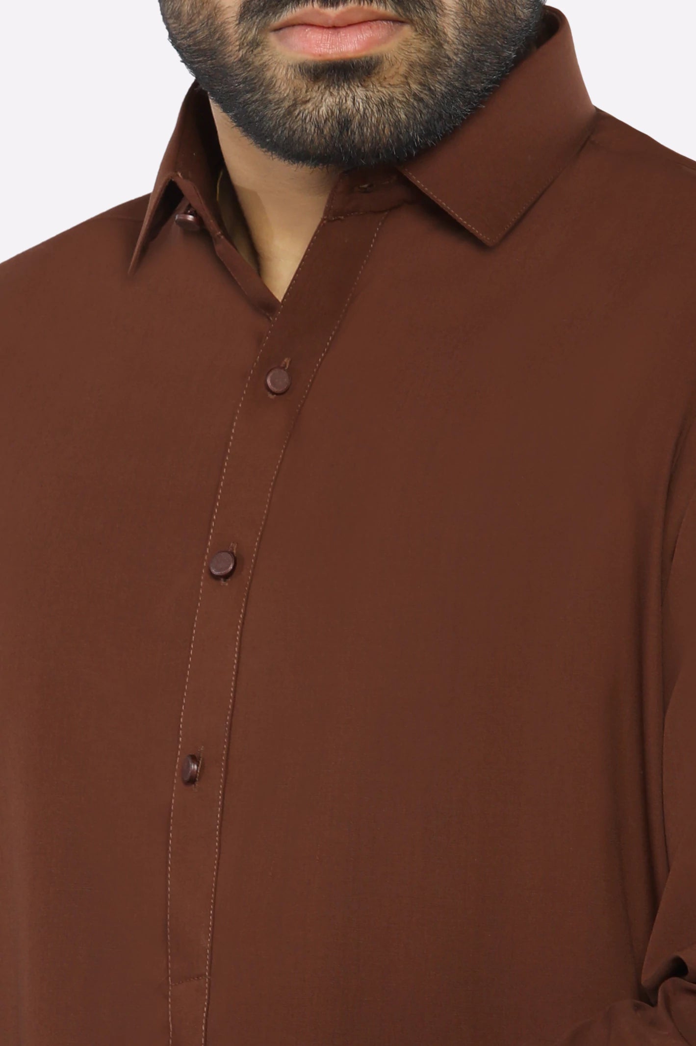 Dark Brown Wash & Wear Shalwar Kameez - Image 3