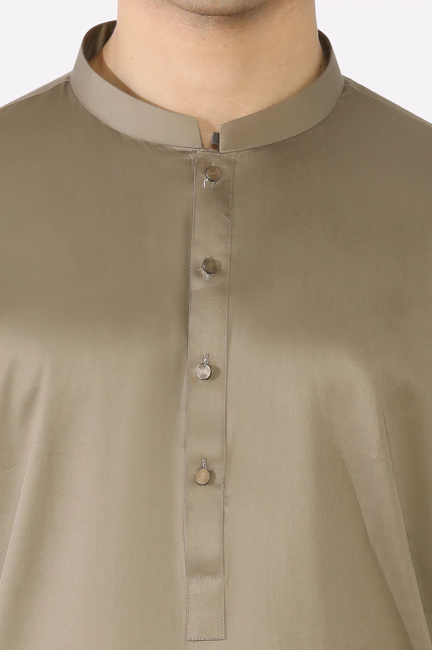 Light Brown Cotton Shalwar Kameez - Image 3