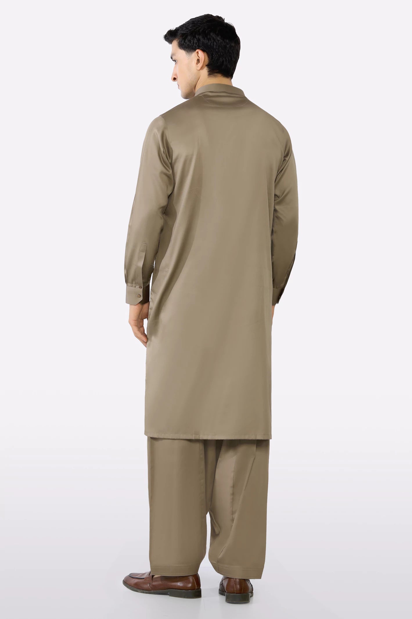 Light Brown Cotton Shalwar Kameez - Image 4