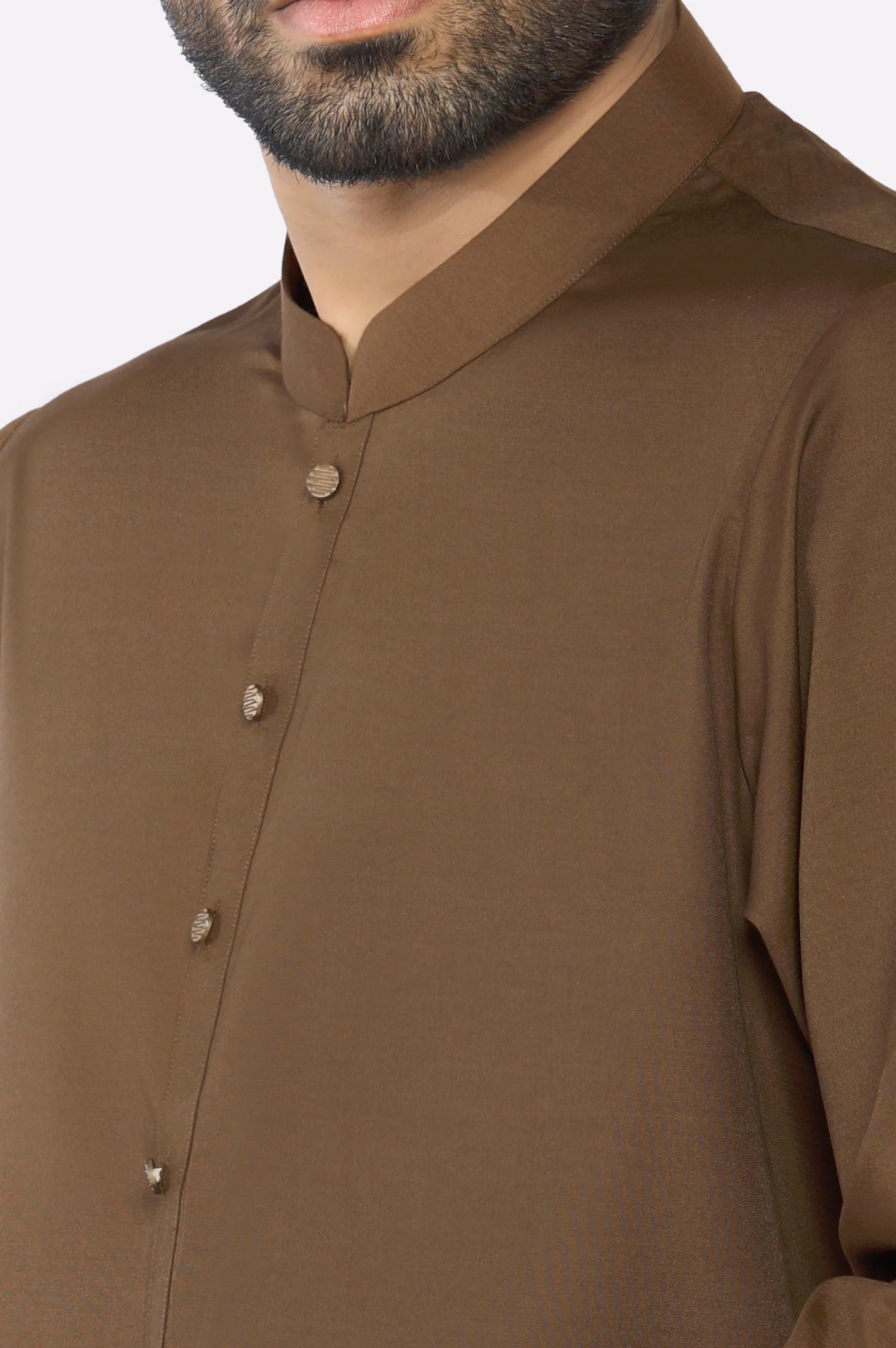 Dark Brown Wash & Wear Shalwar Kameez - Image 3