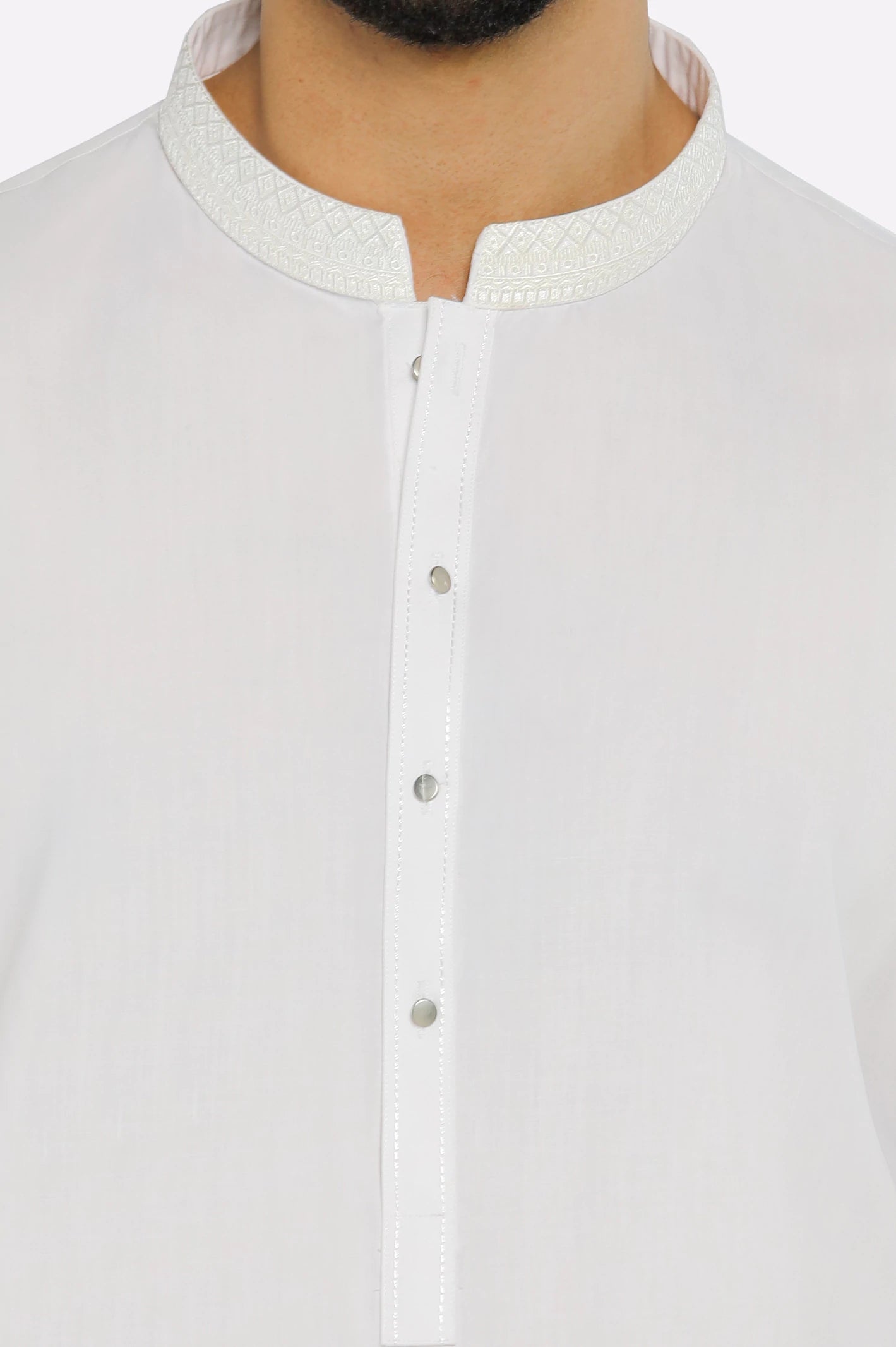Off White Wash & Wear Shalwar Kameez - Image 3
