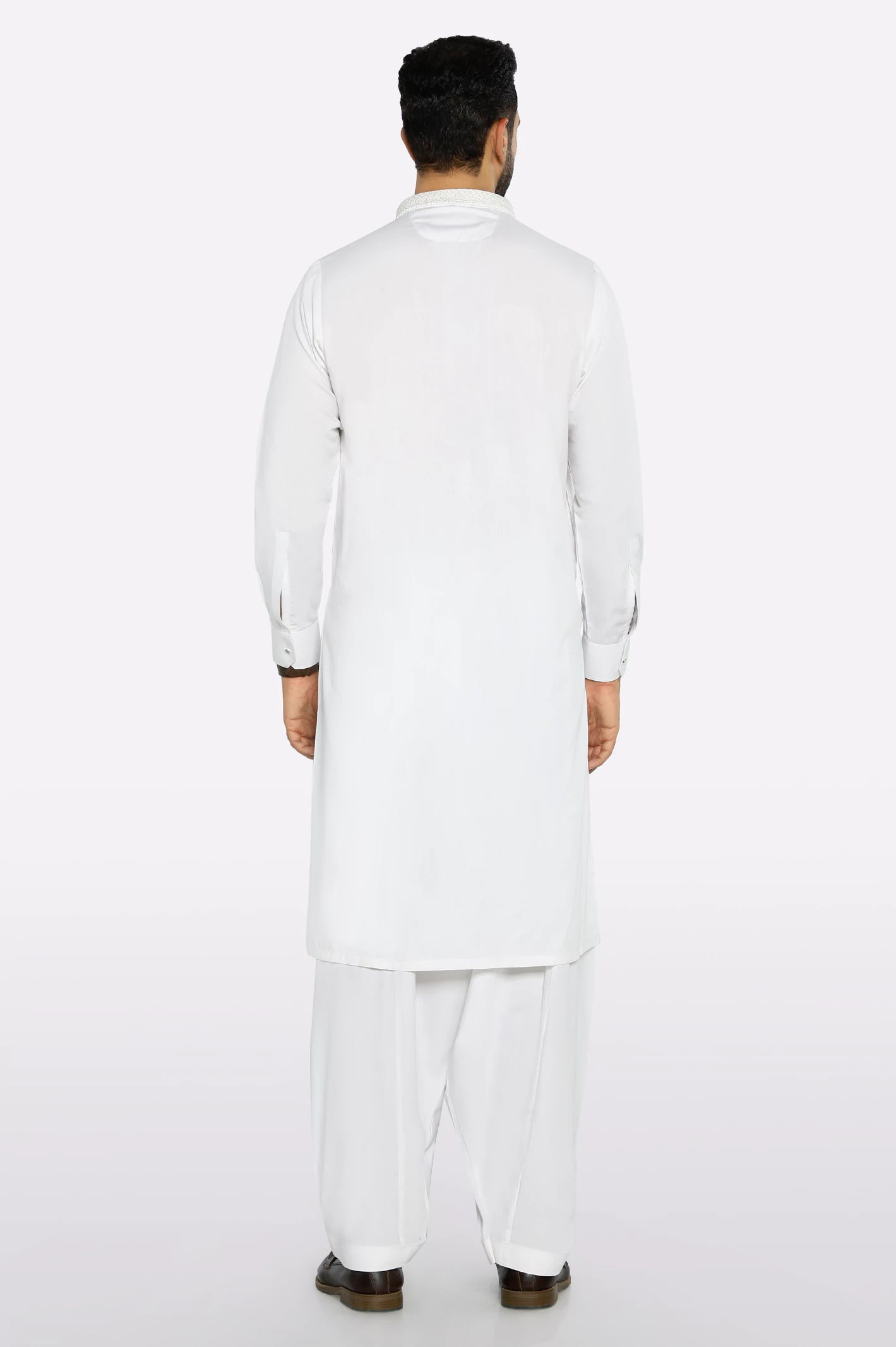 Off White Wash & Wear Shalwar Kameez - Image 4