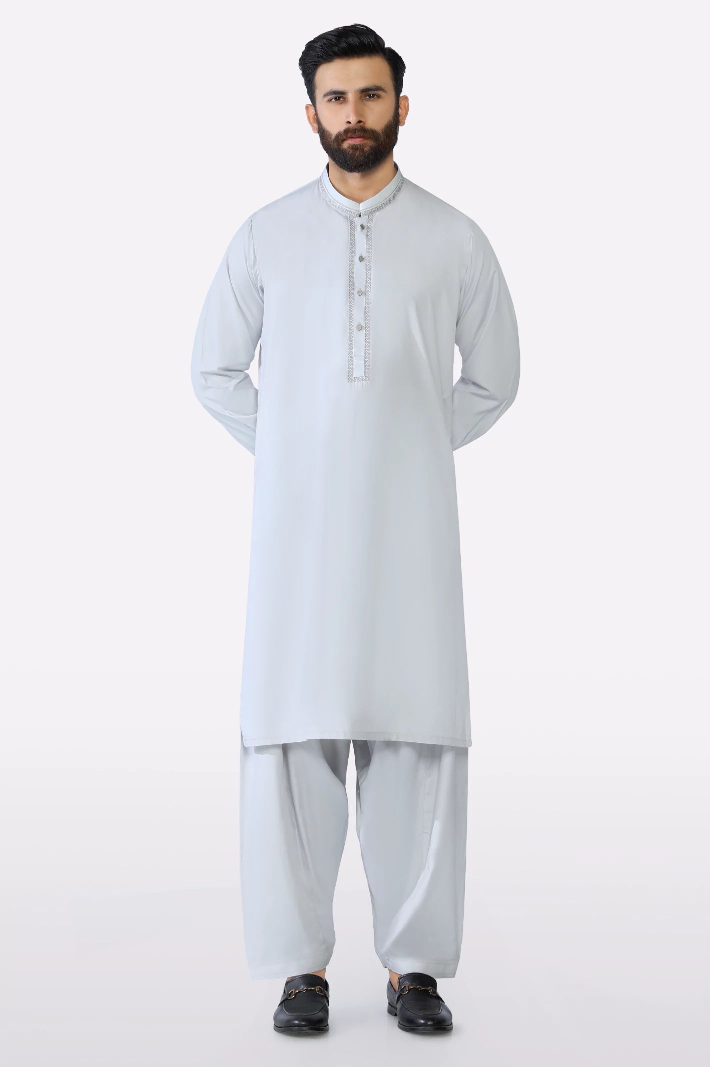 Light Grey Boski Shalwar Kameez - Image 2