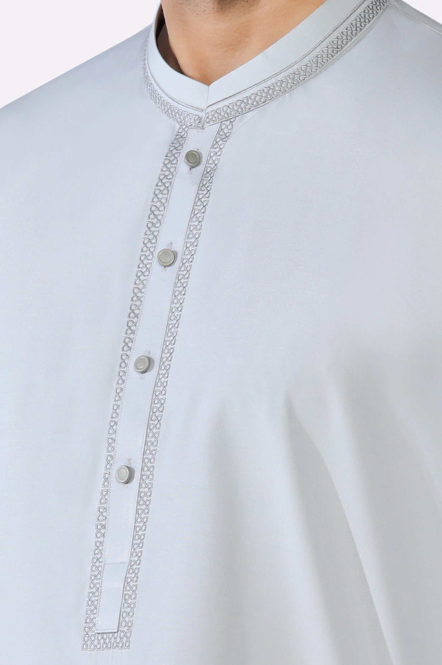 Light Grey Boski Shalwar Kameez - Image 3