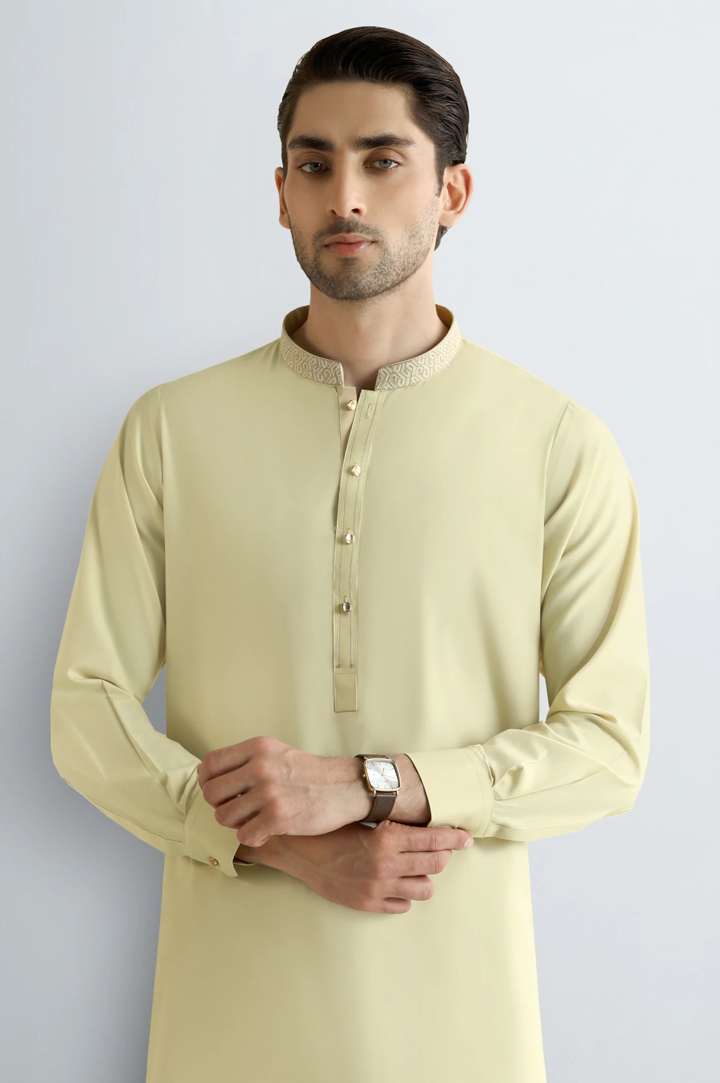 Light Fawn Wash & Wear Shalwar Kameez - Image 2