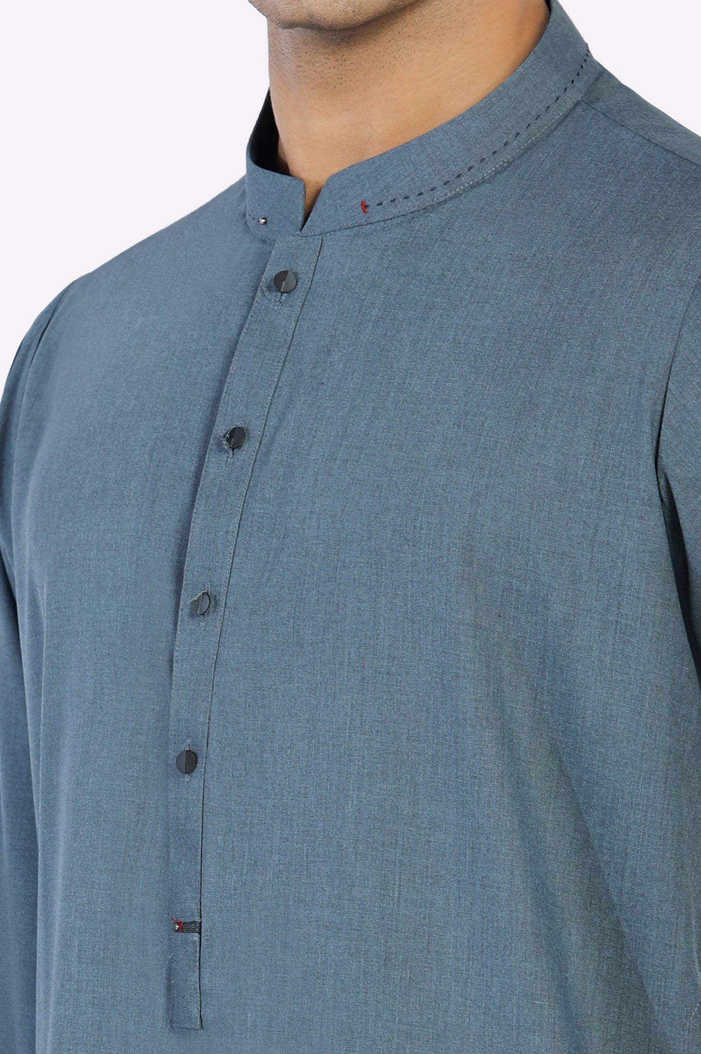 Blue Wash & Wear Kurta Pajama - Image 3