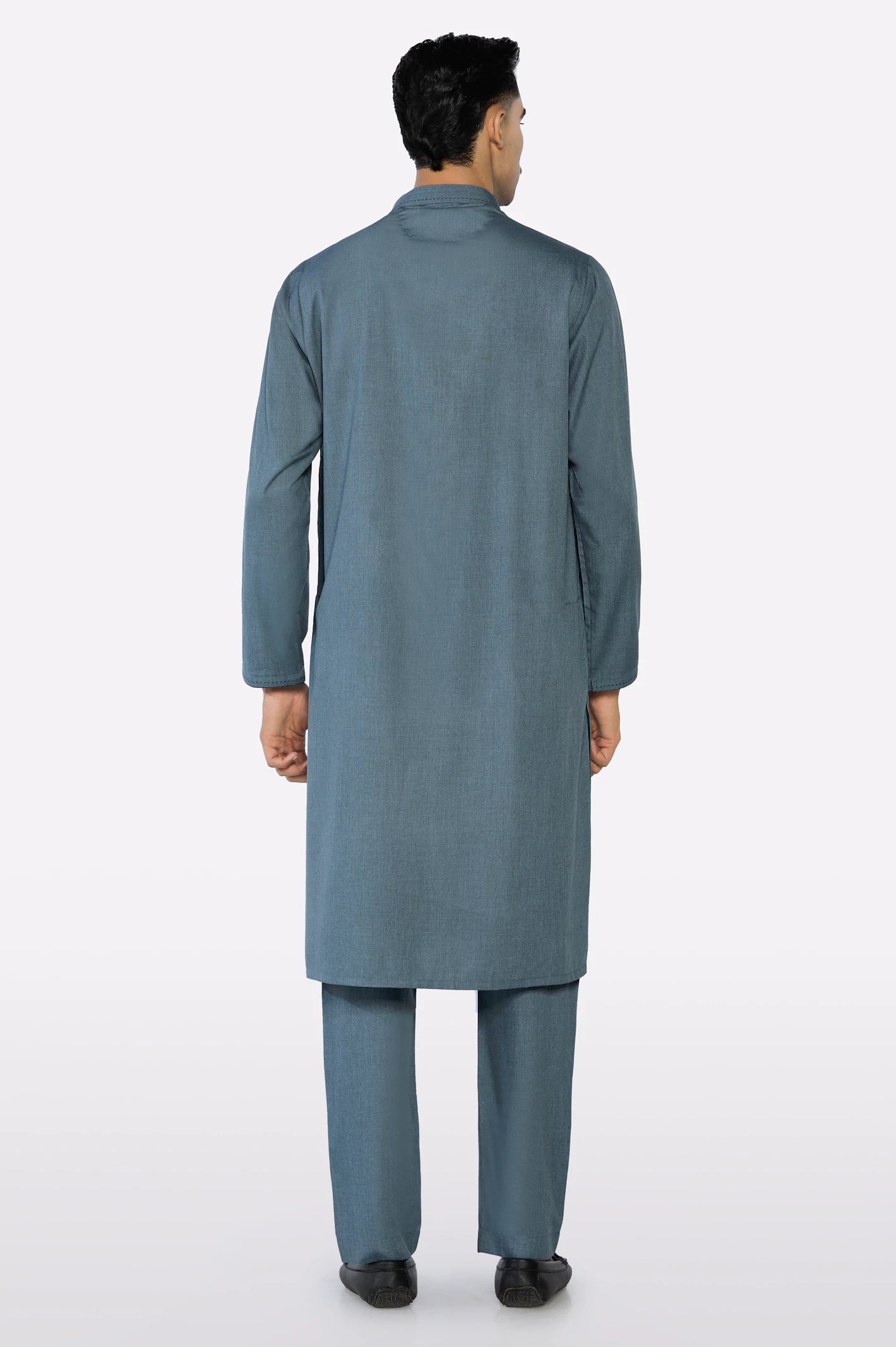 Blue Wash & Wear Kurta Pajama - Image 4
