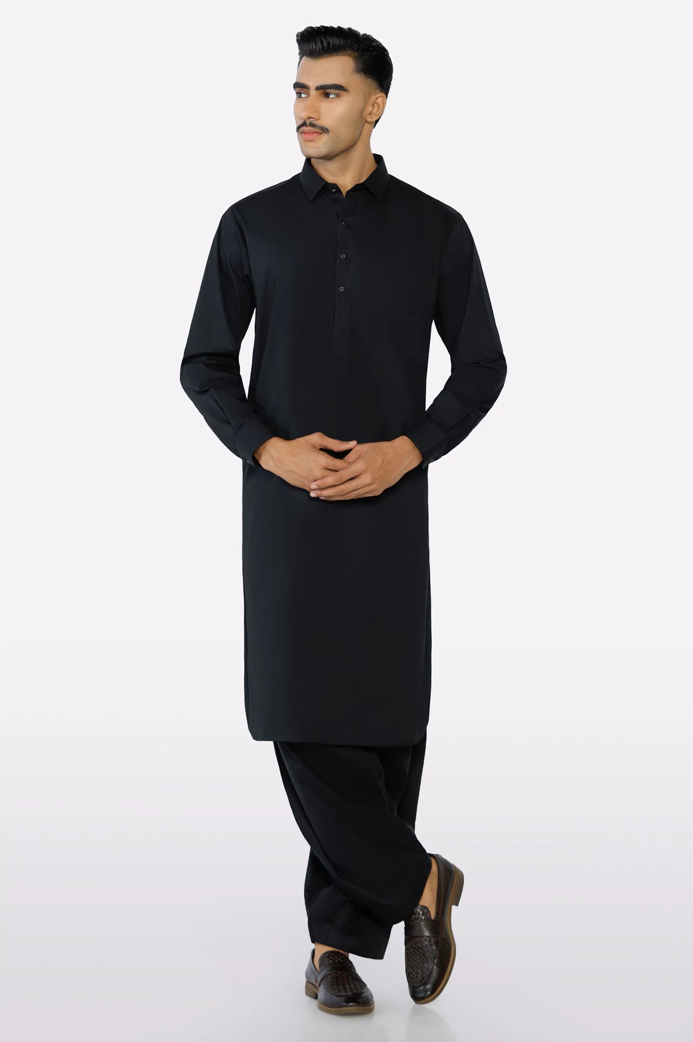 Black Cotton Shalwar Kameez - Image 2