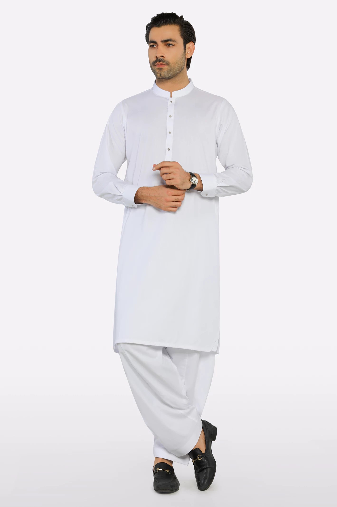 White Wash & Wear Shalwar Kameez - Image 2