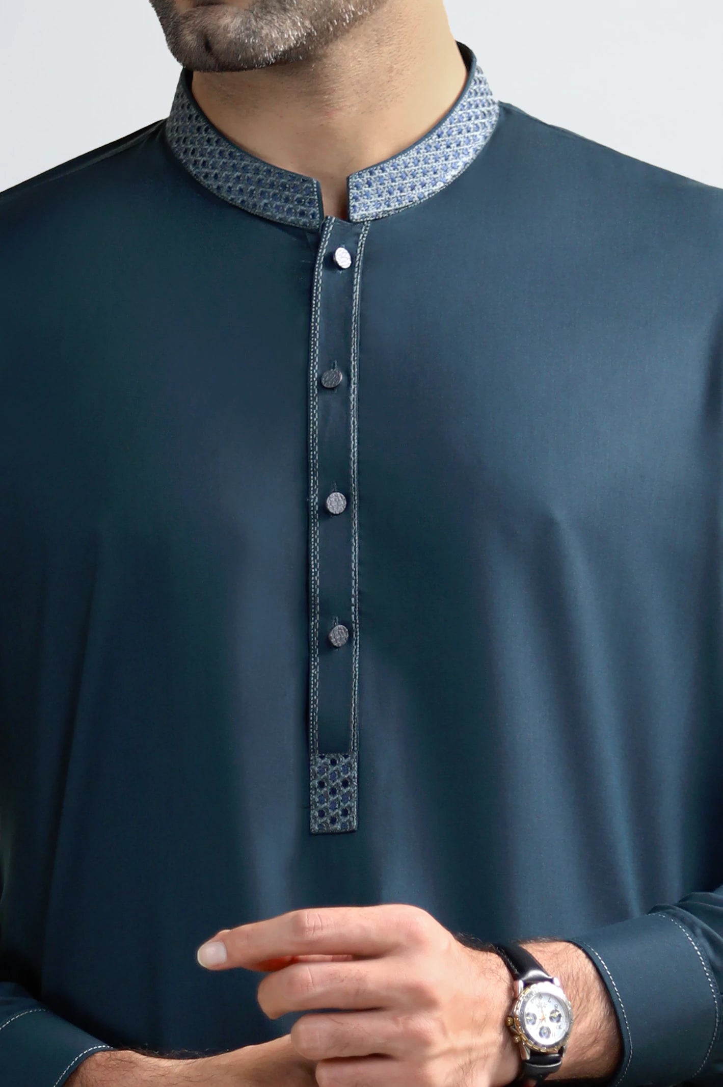 Dark Green Wash & Wear Shalwar Kameez - Image 3