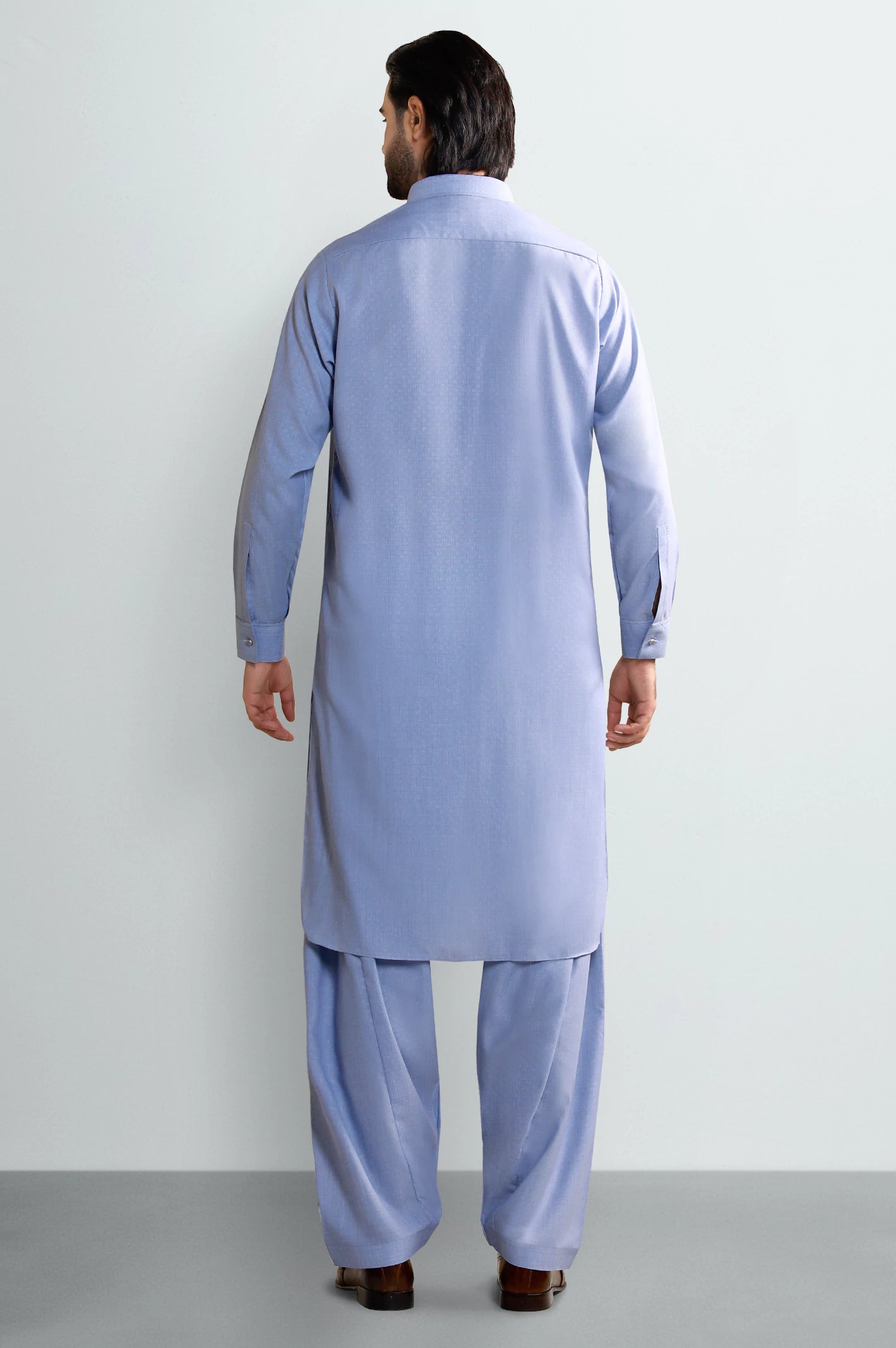 Light Blue Wash & Wear Shalwar Kameez - Image 4