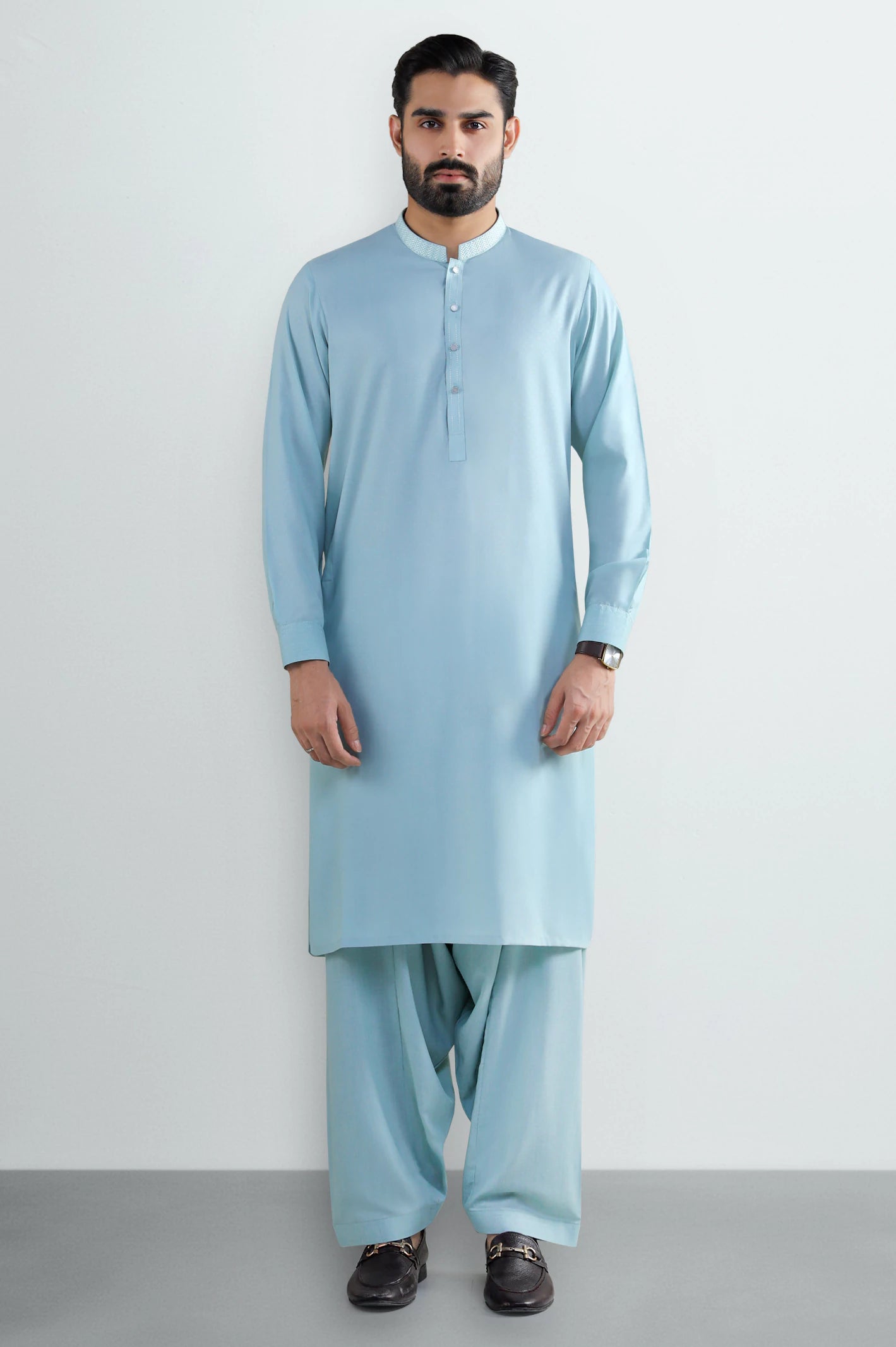Light Green Wash & Wear Shalwar Kameez - Image 2