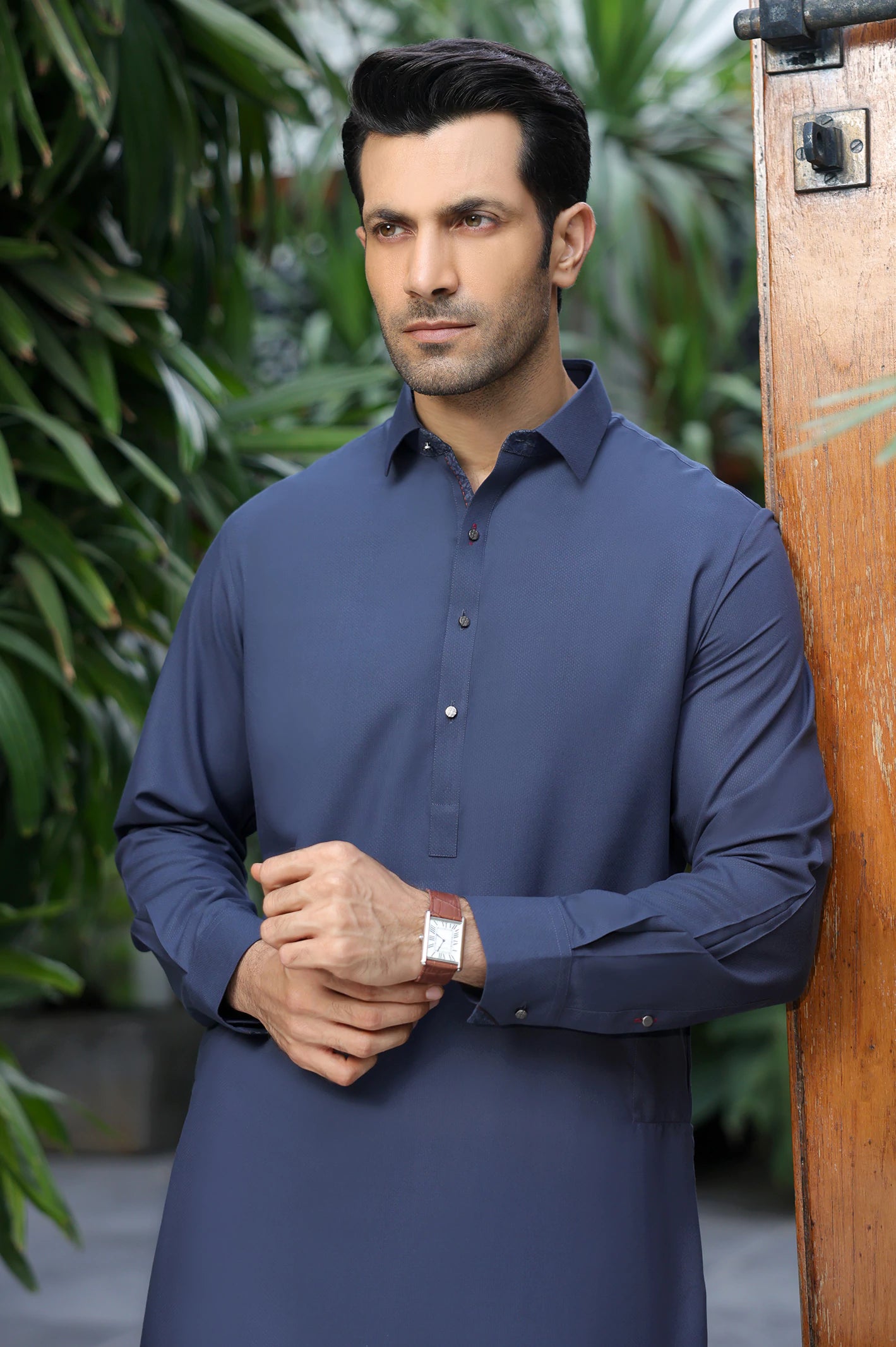 Dark Grey Wash & Wear Shalwar Kameez - Image 7