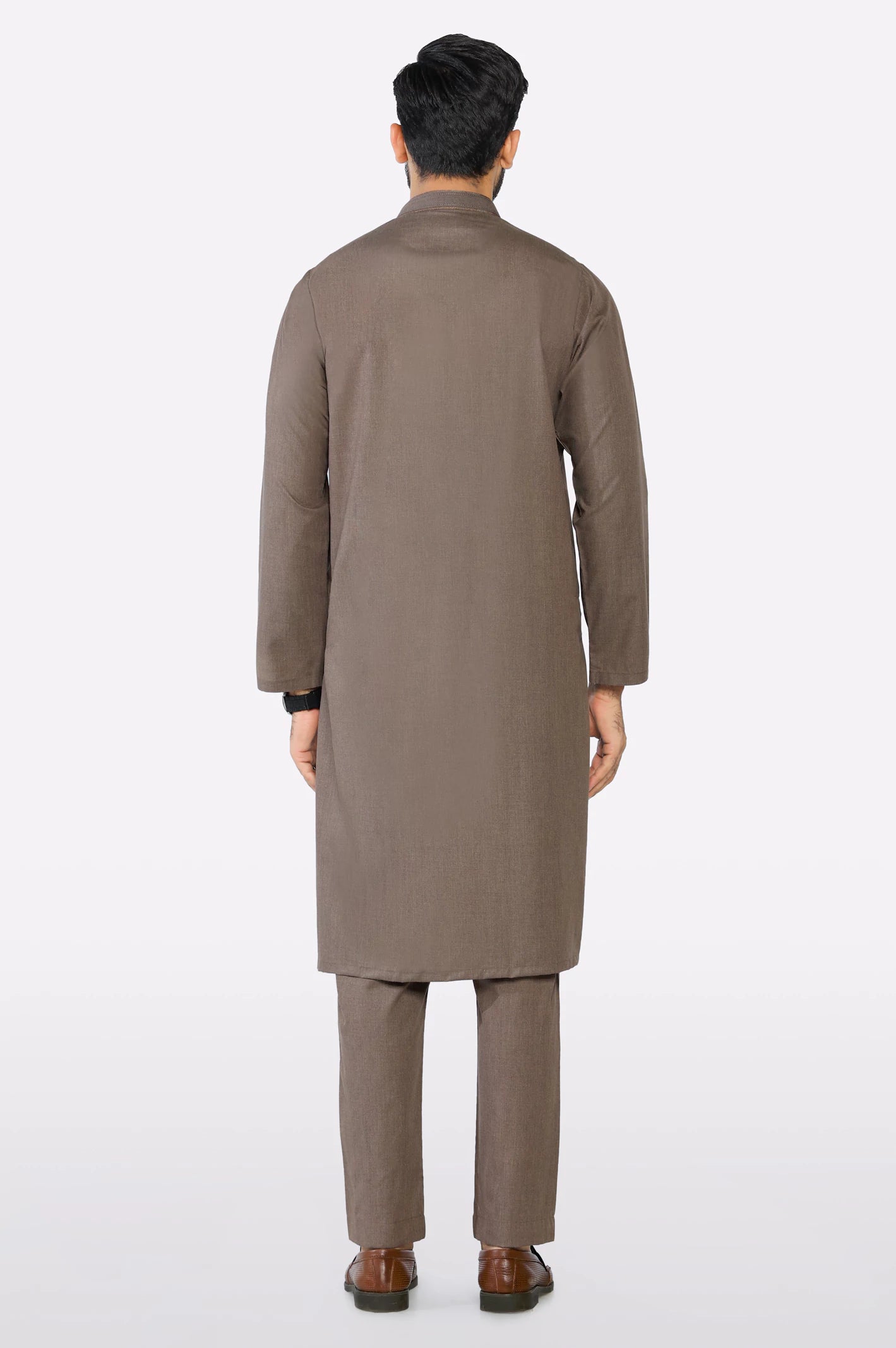 Brown Wash & Wear Kurta Pajama - Image 4
