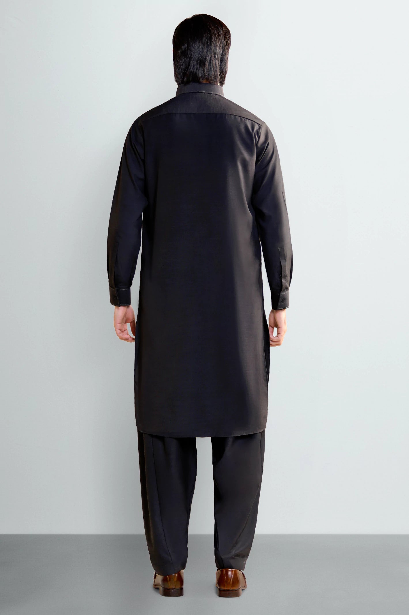 Black Wash & Wear Shalwar Kameez - Image 4