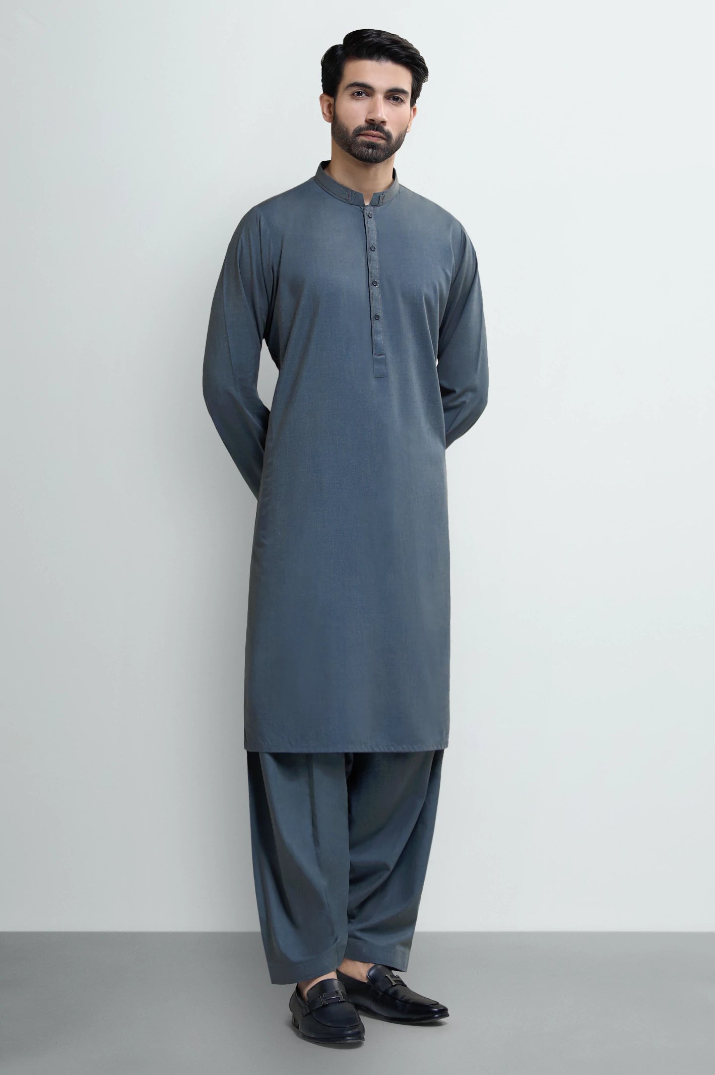 Blue Wash & Wear Shalwar Kameez - Image 2
