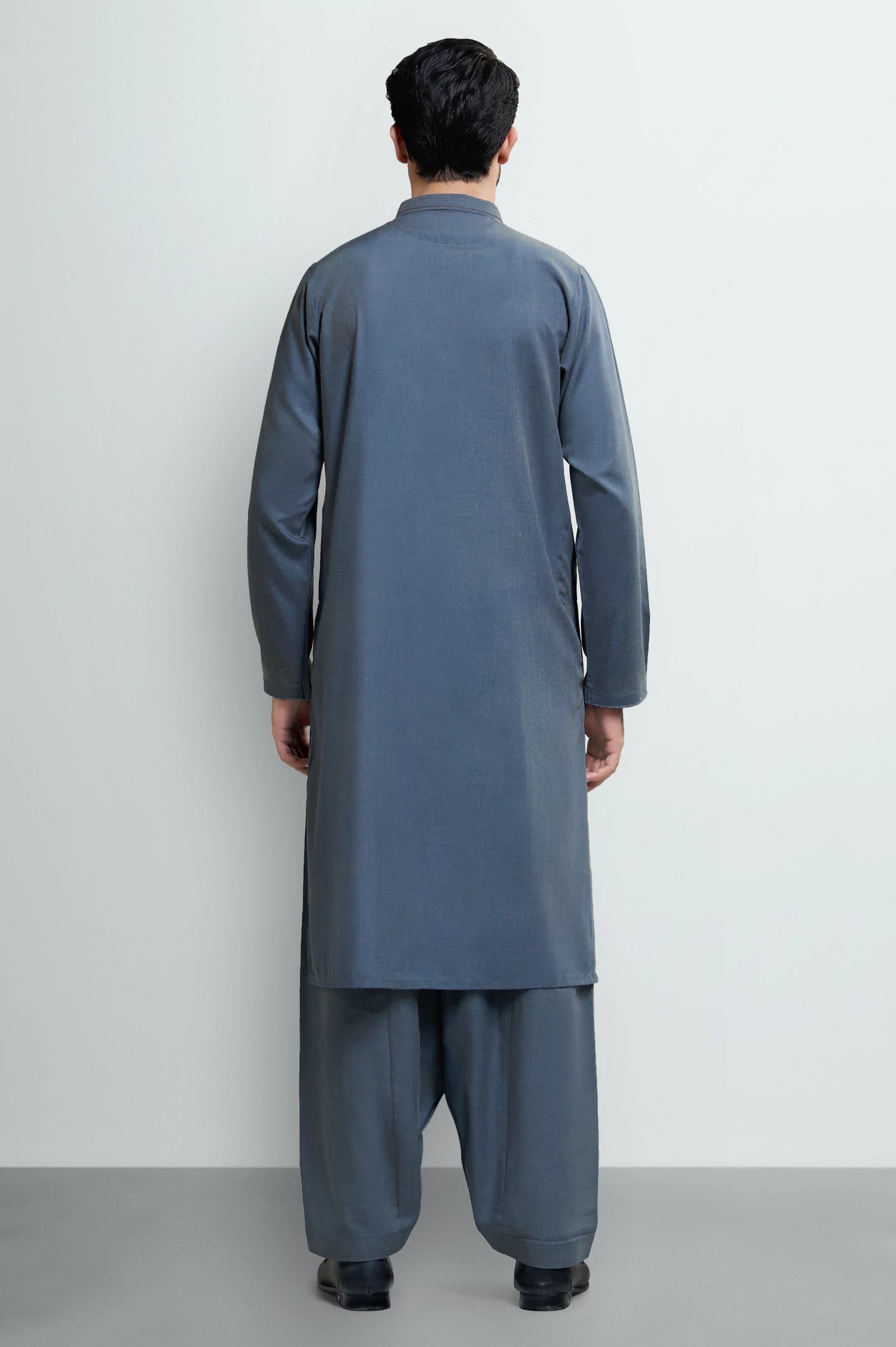 Blue Wash & Wear Shalwar Kameez - Image 4