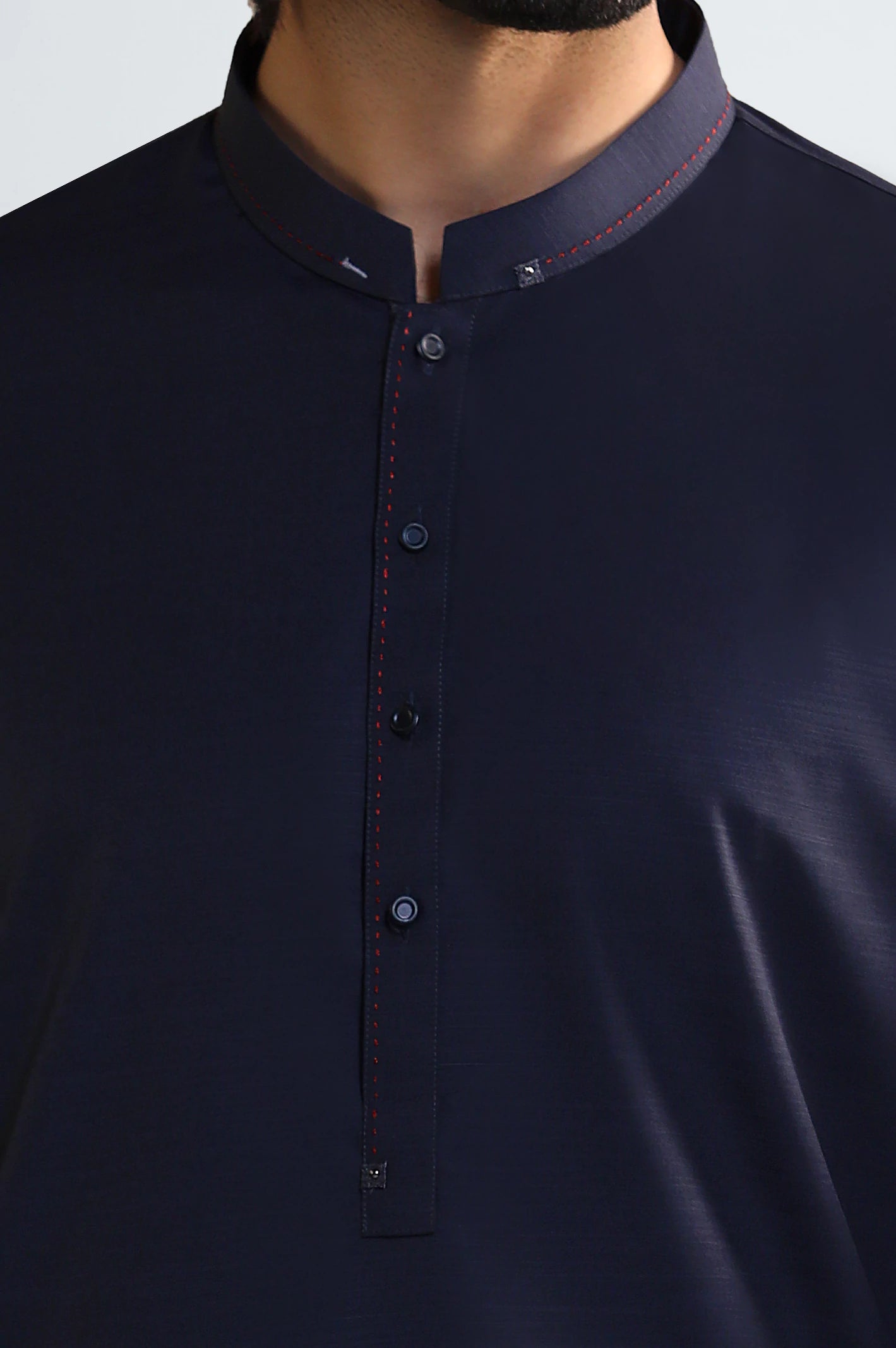 Navy Blue Wash & Wear Shalwar Kameez - Image 3