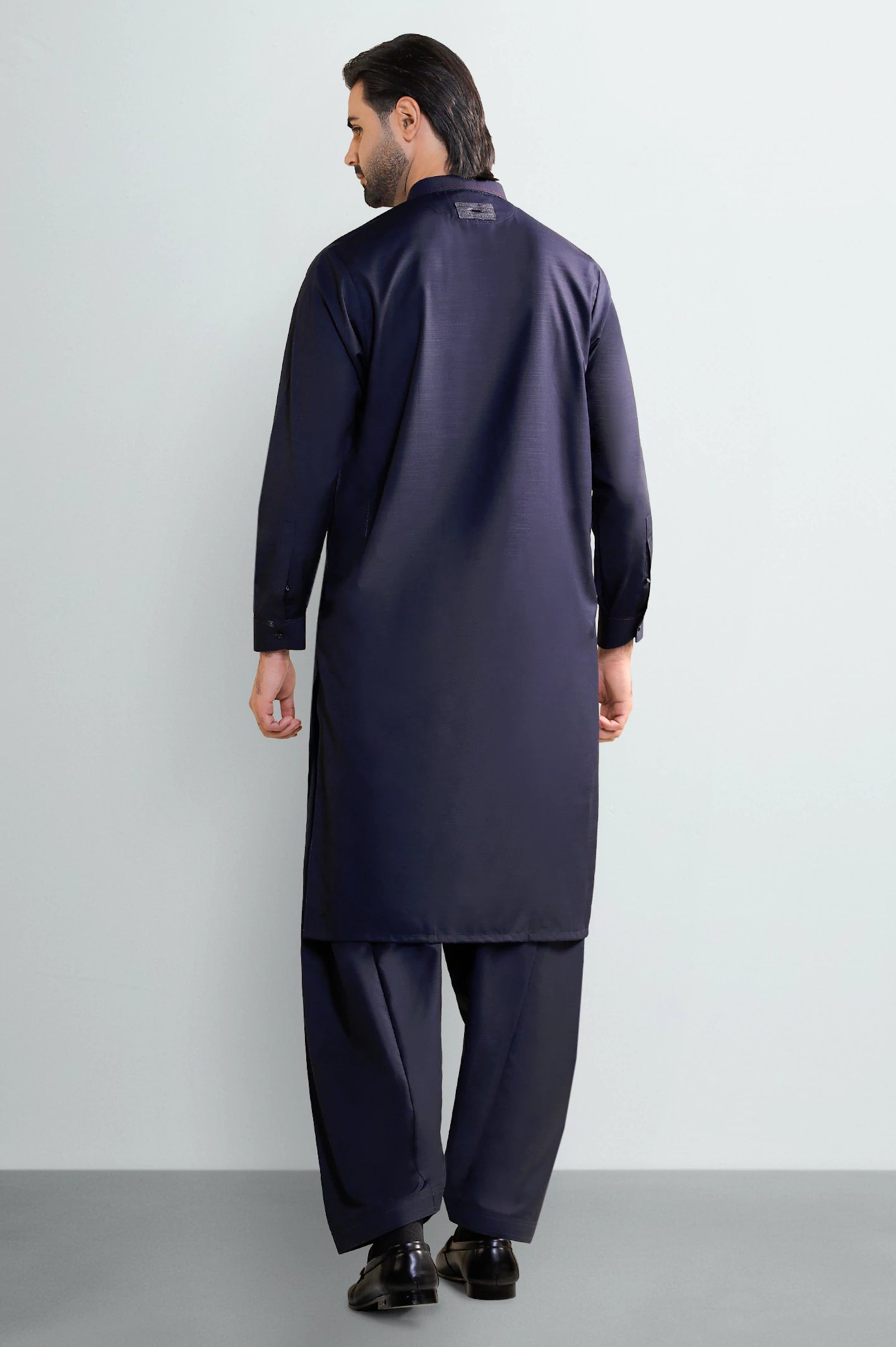 Navy Blue Wash & Wear Shalwar Kameez - Image 4