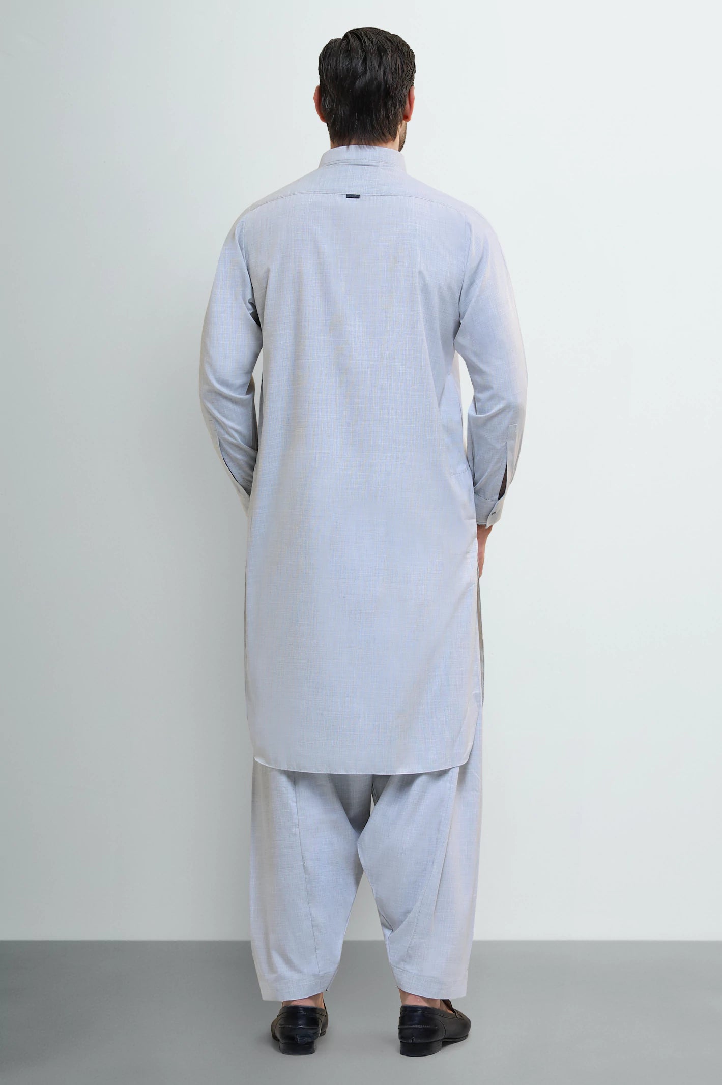 Light Grey Wash & Wear Shalwar Kameez - Image 4