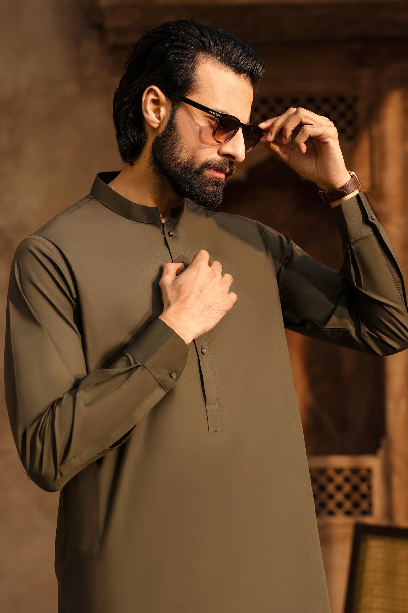 Dark Green Cotton Shalwar Kameez - Image 3
