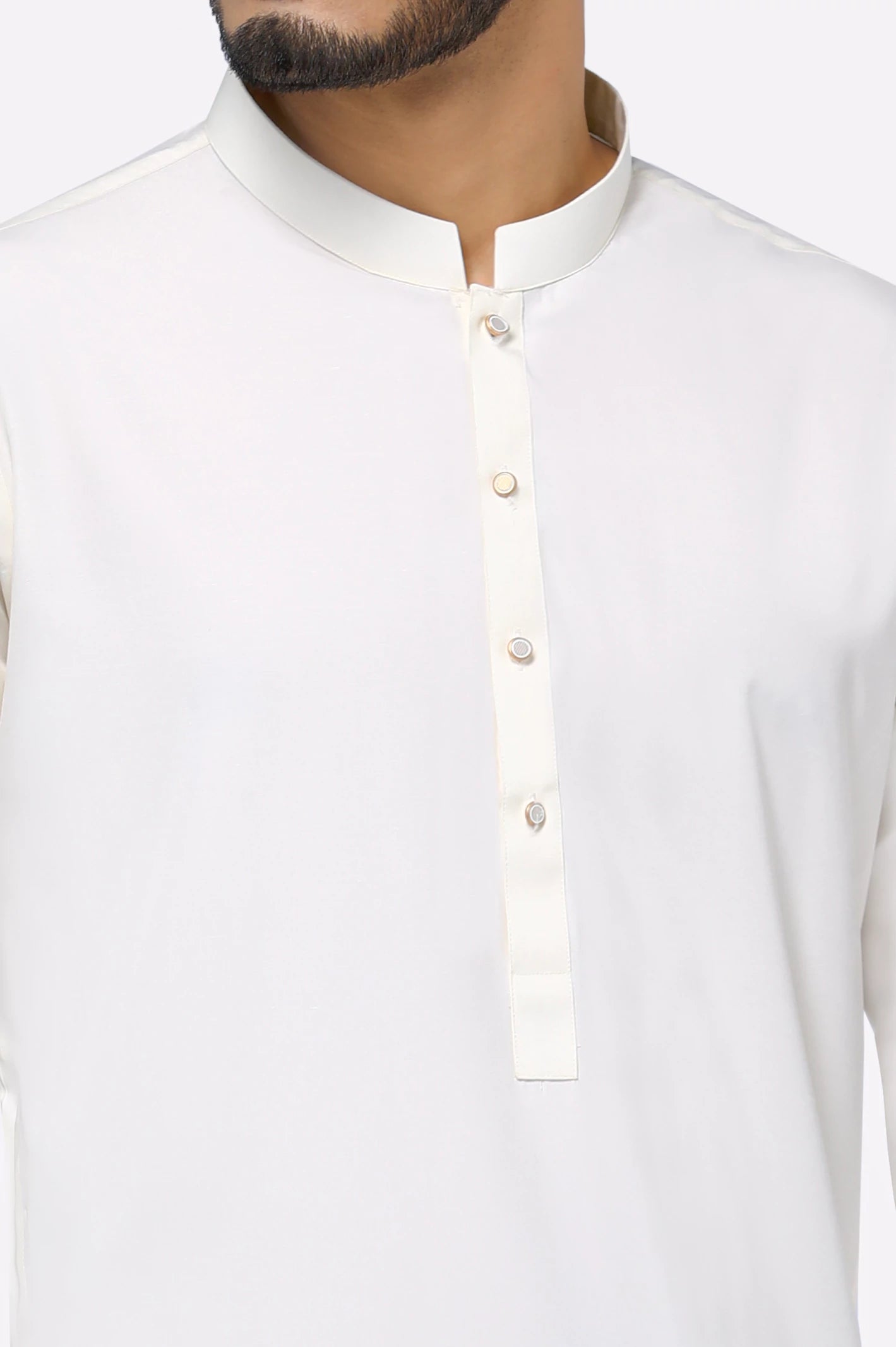 Cream Wash & Wear Shalwar Kameez - Image 3