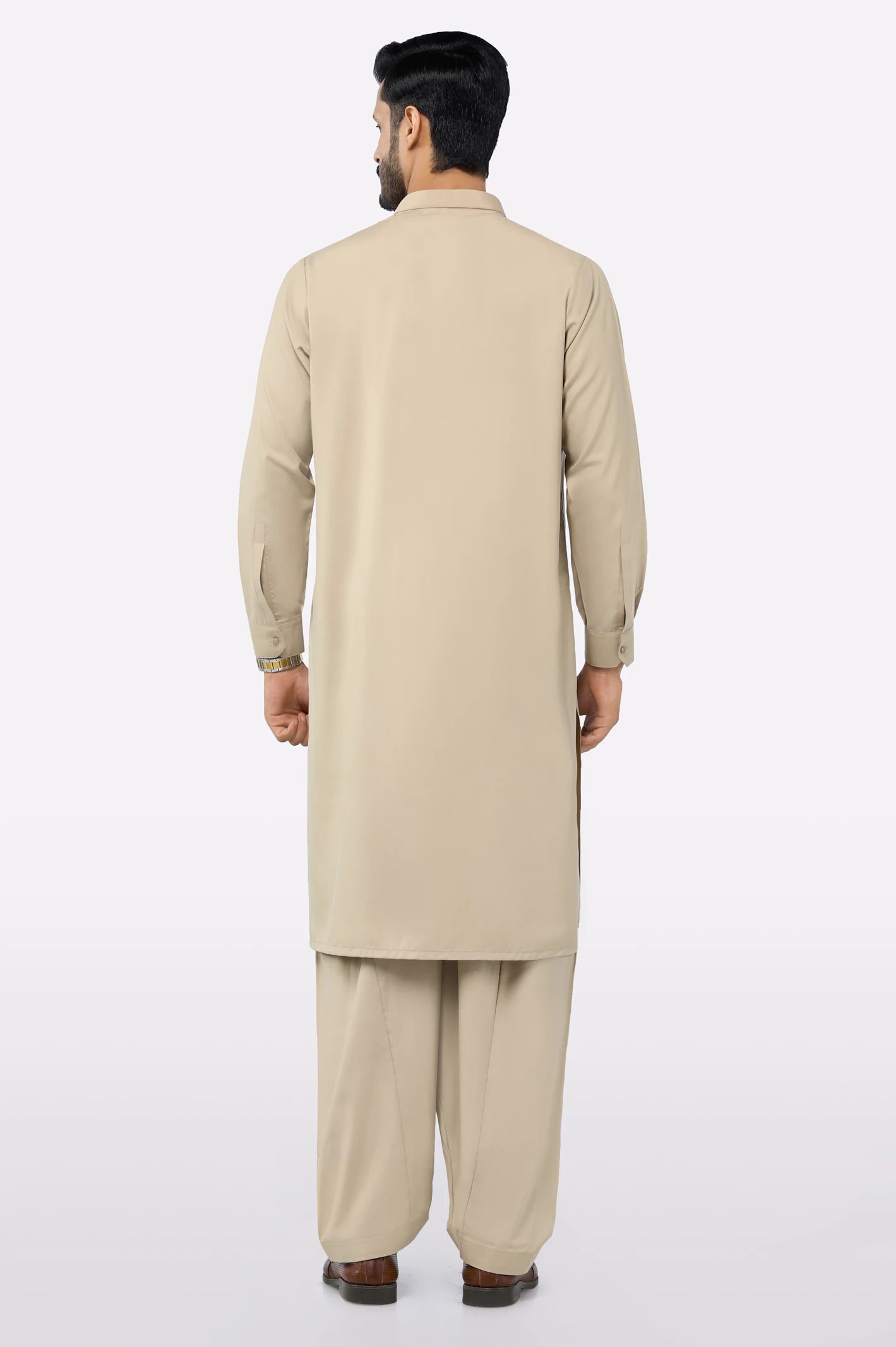 Light Brown Wash & Wear Shalwar Kameez - Image 4