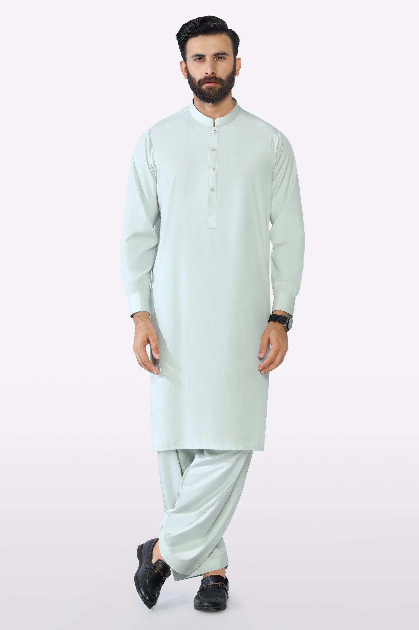 Light Green Wash & Wear Shalwar Kameez - Image 2