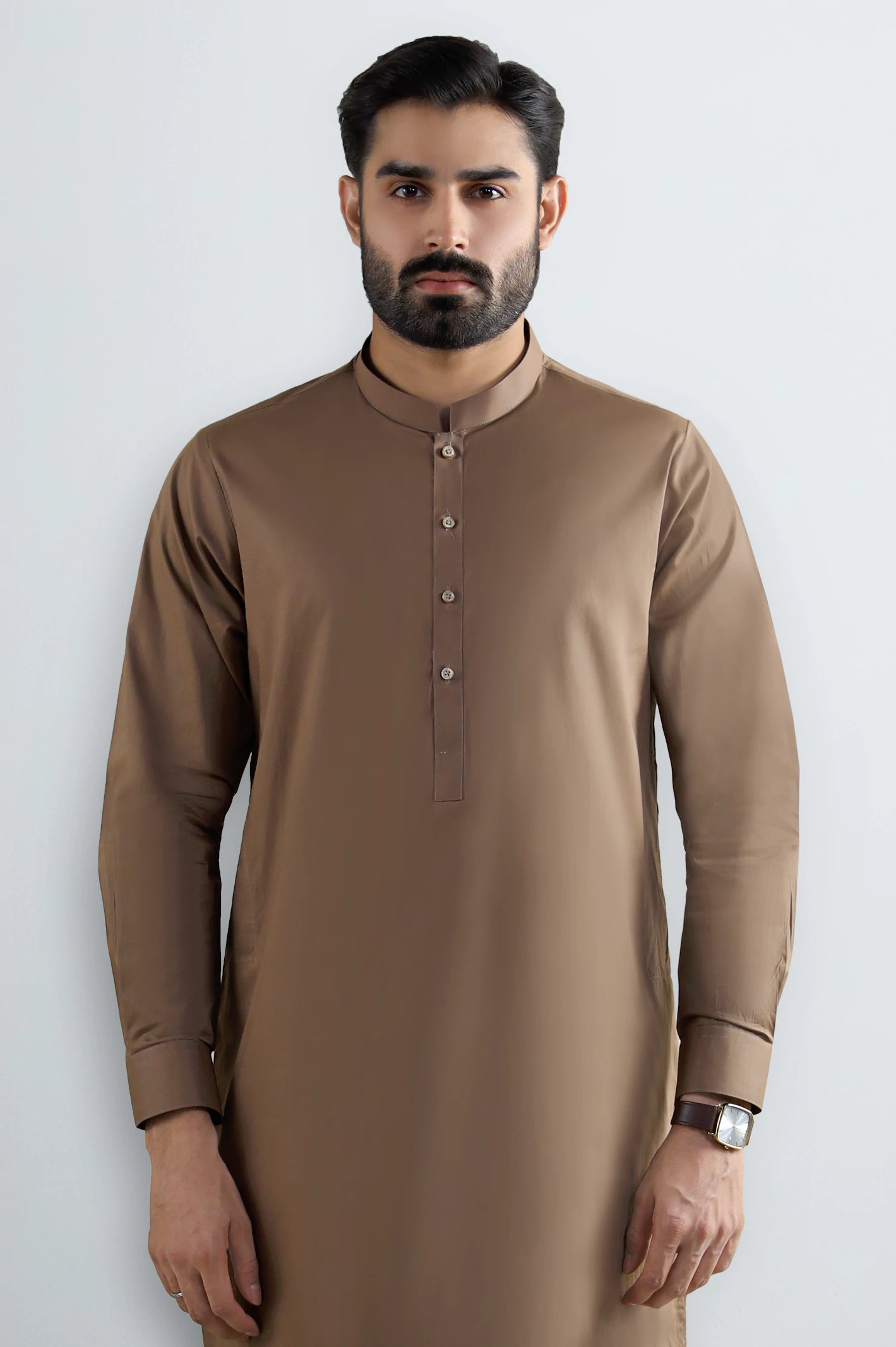 Brown Cotton Shalwar Kameez - Image 4