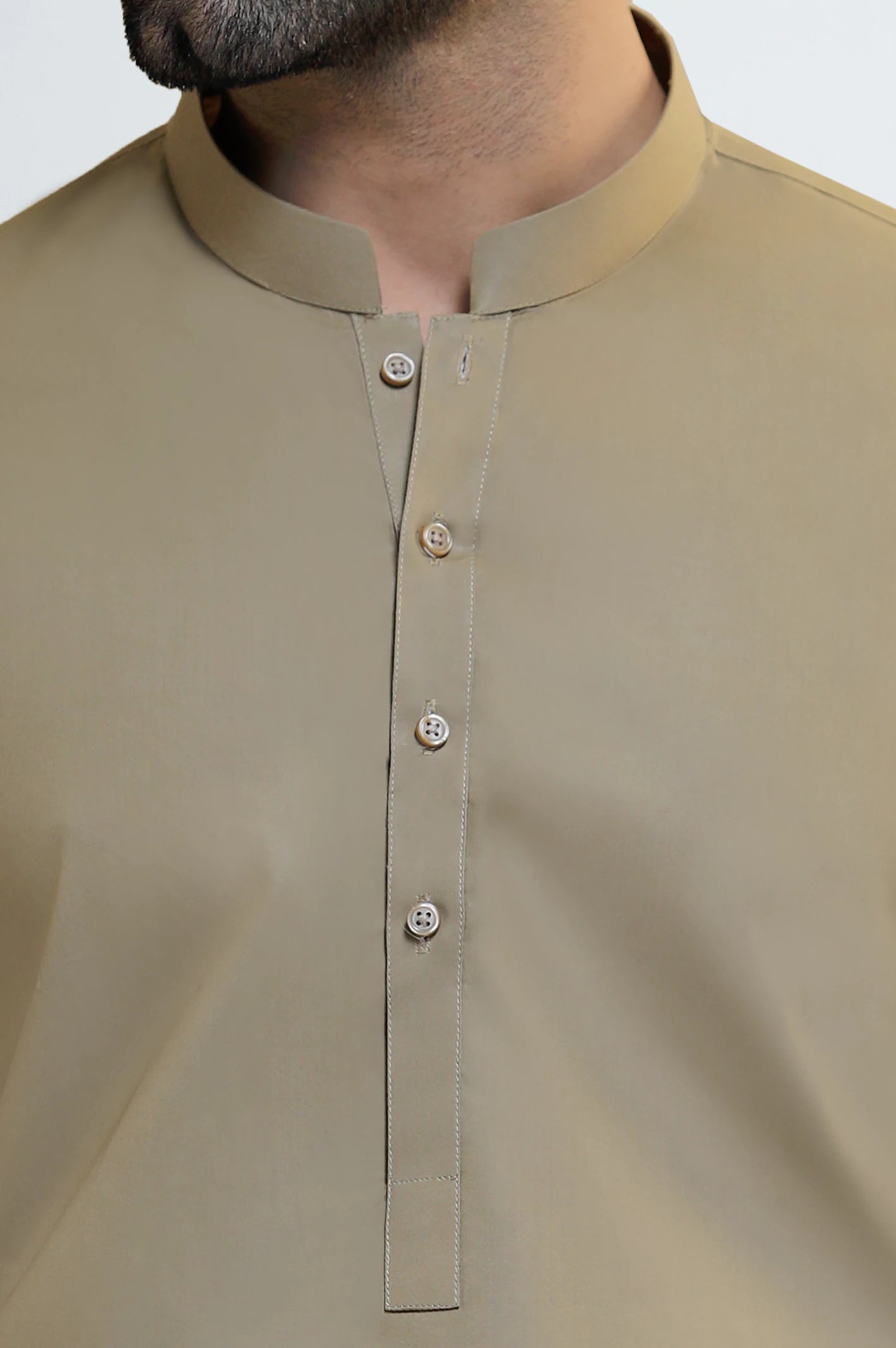 Khaki Cotton Shalwar Kameez - Image 3