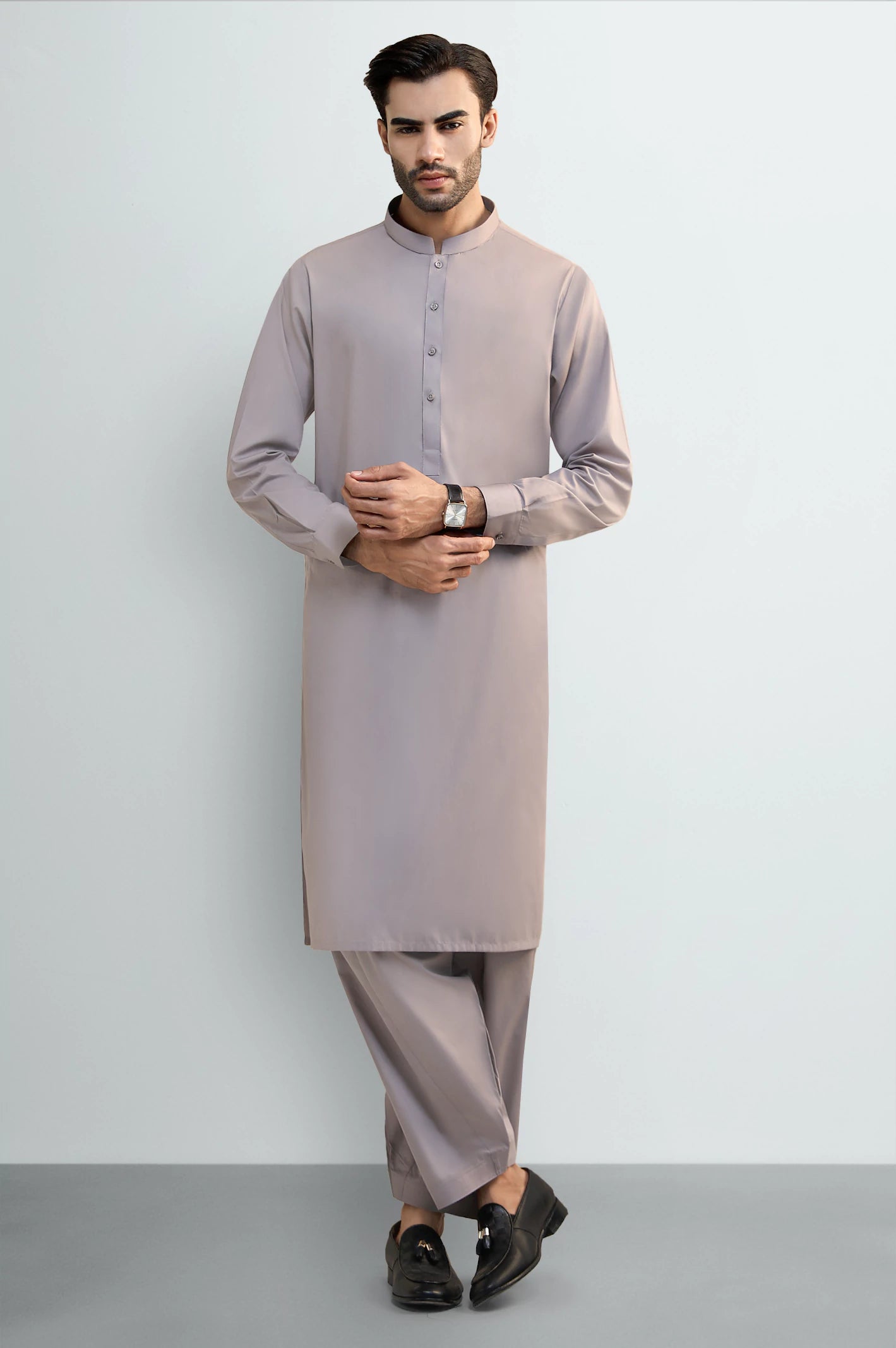 Grey Cotton Shalwar Kameez - Image 2