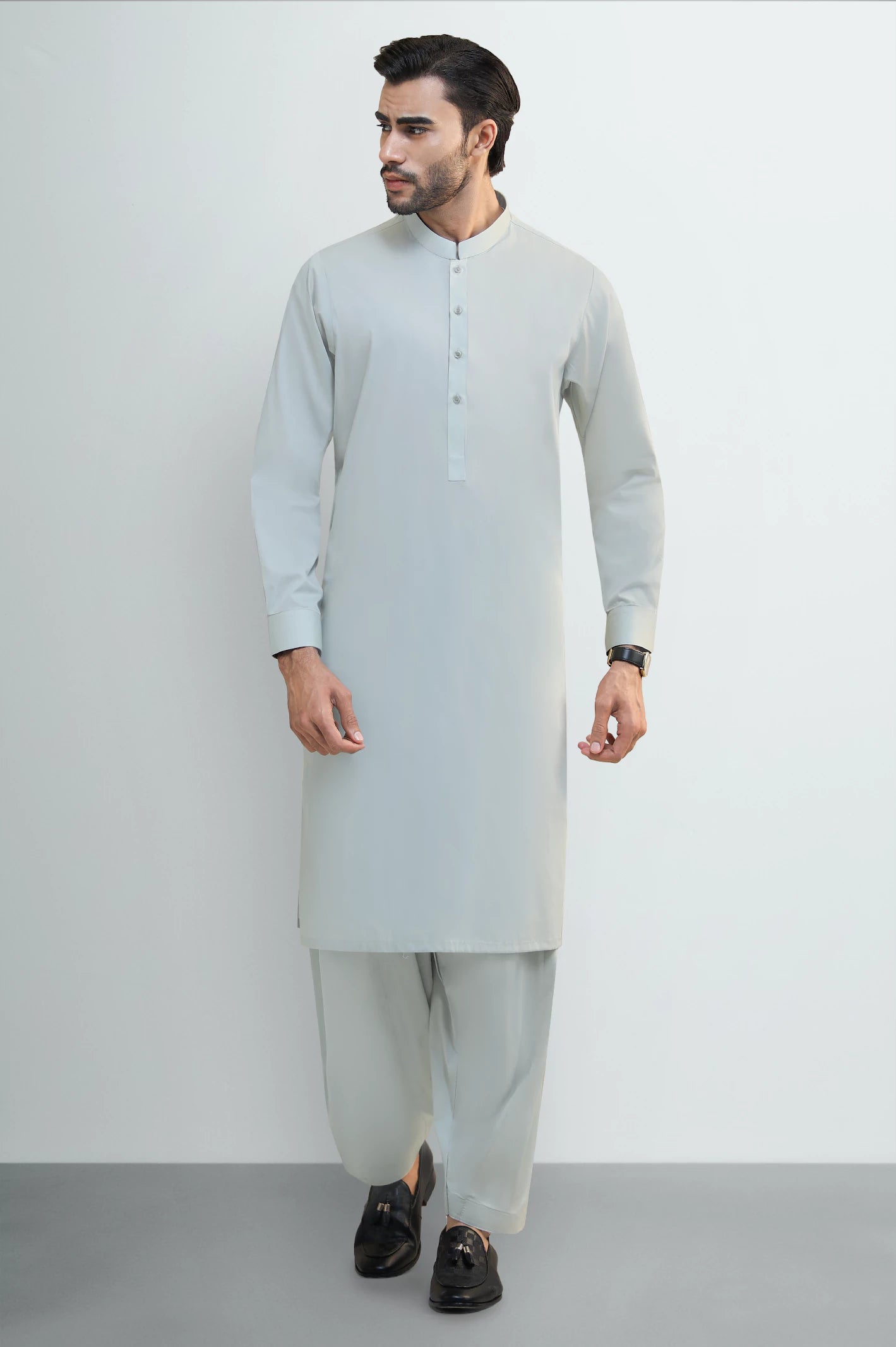 Olive Cotton Shalwar Kameez - Image 2
