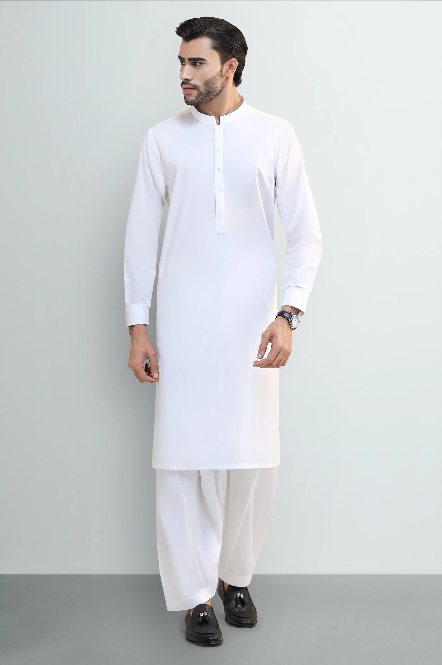 White Cotton Shalwar Kameez - Image 2