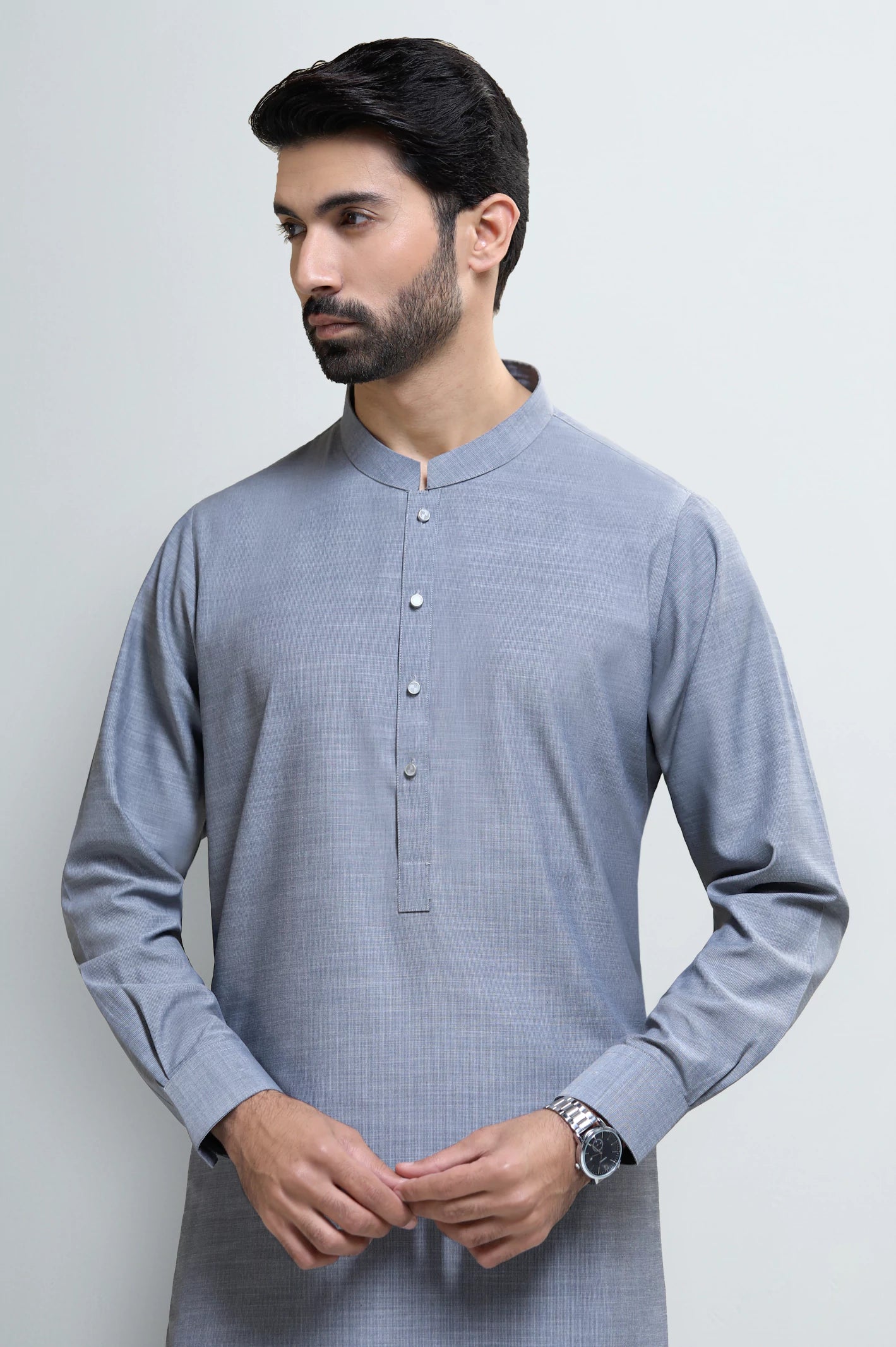 Ash Grey Wash & Wear Shalwar Kameez