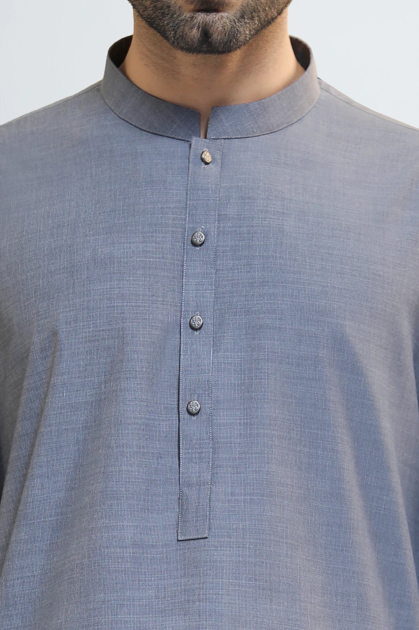 Light Grey Wash & Wear Shalwar Kameez - Image 3