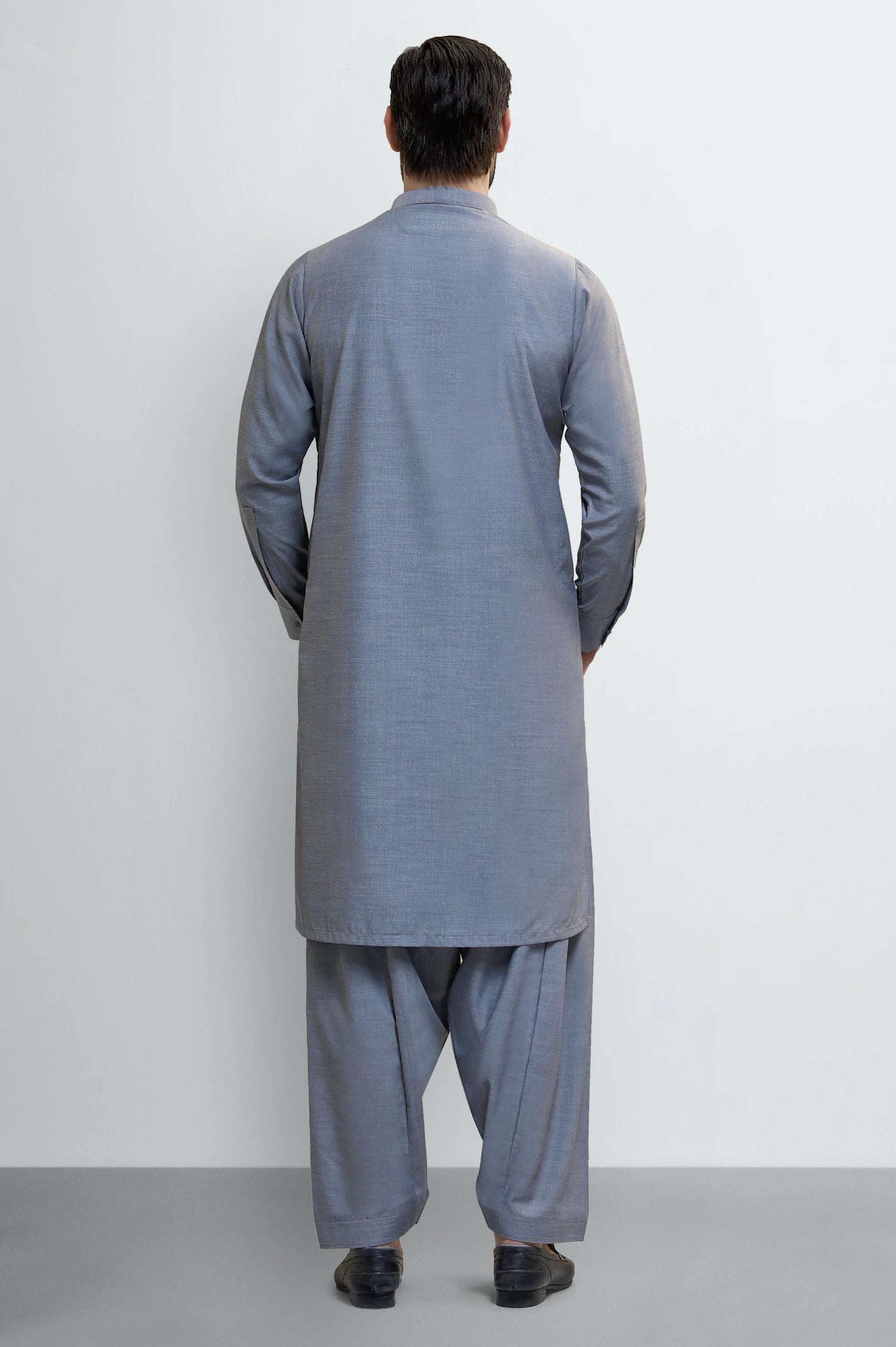 Light Grey Wash & Wear Shalwar Kameez - Image 4