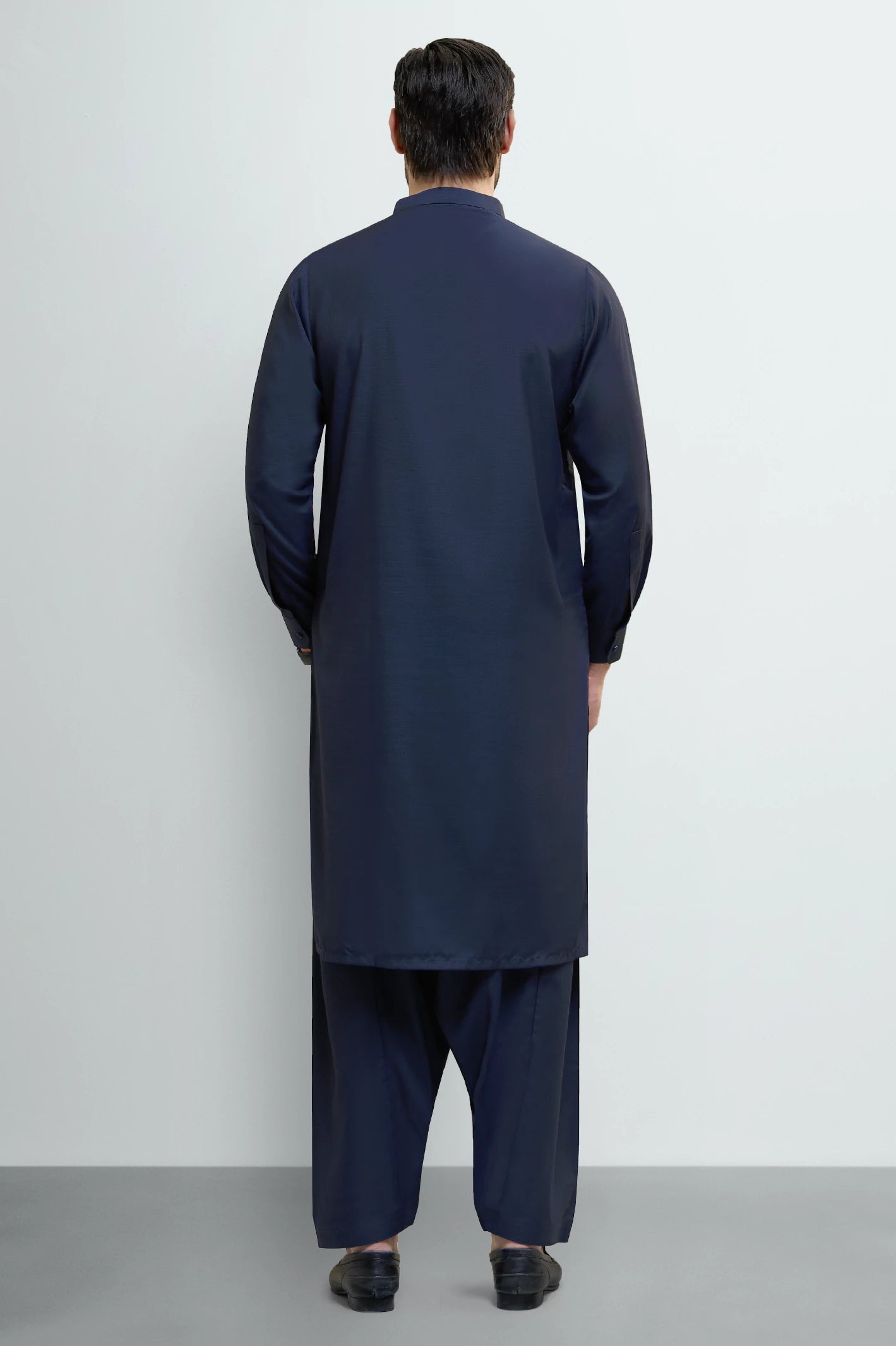 Navy Blue Wash & Wear Shalwar Kameez - Image 4