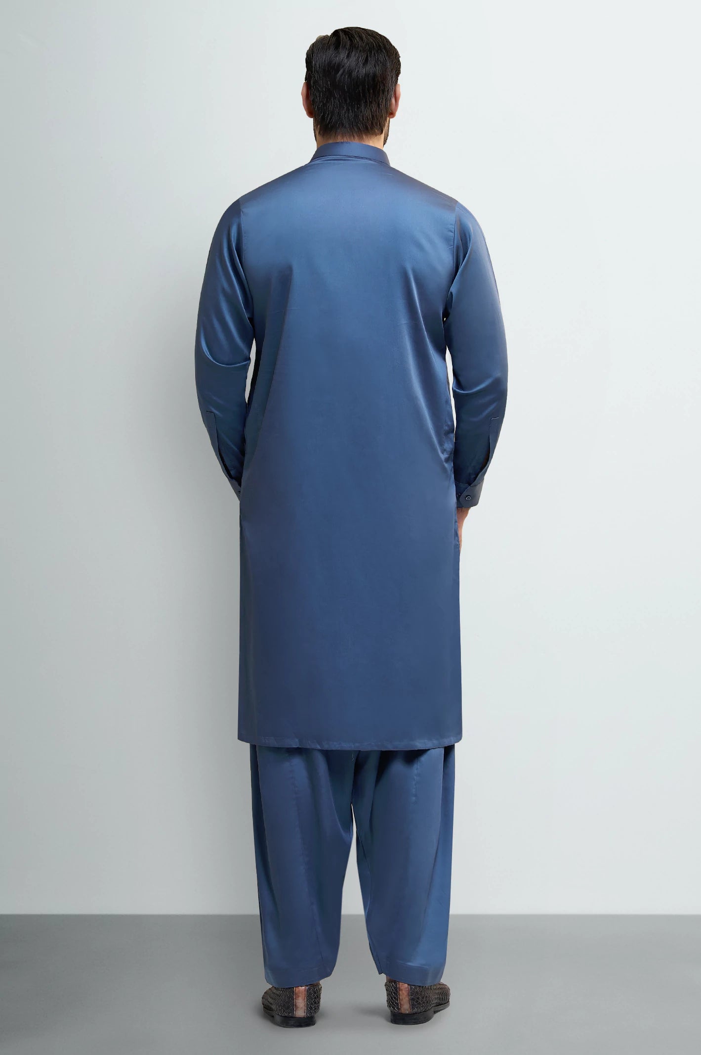 Dark Blue Cotton Shalwar Kameez - Image 4