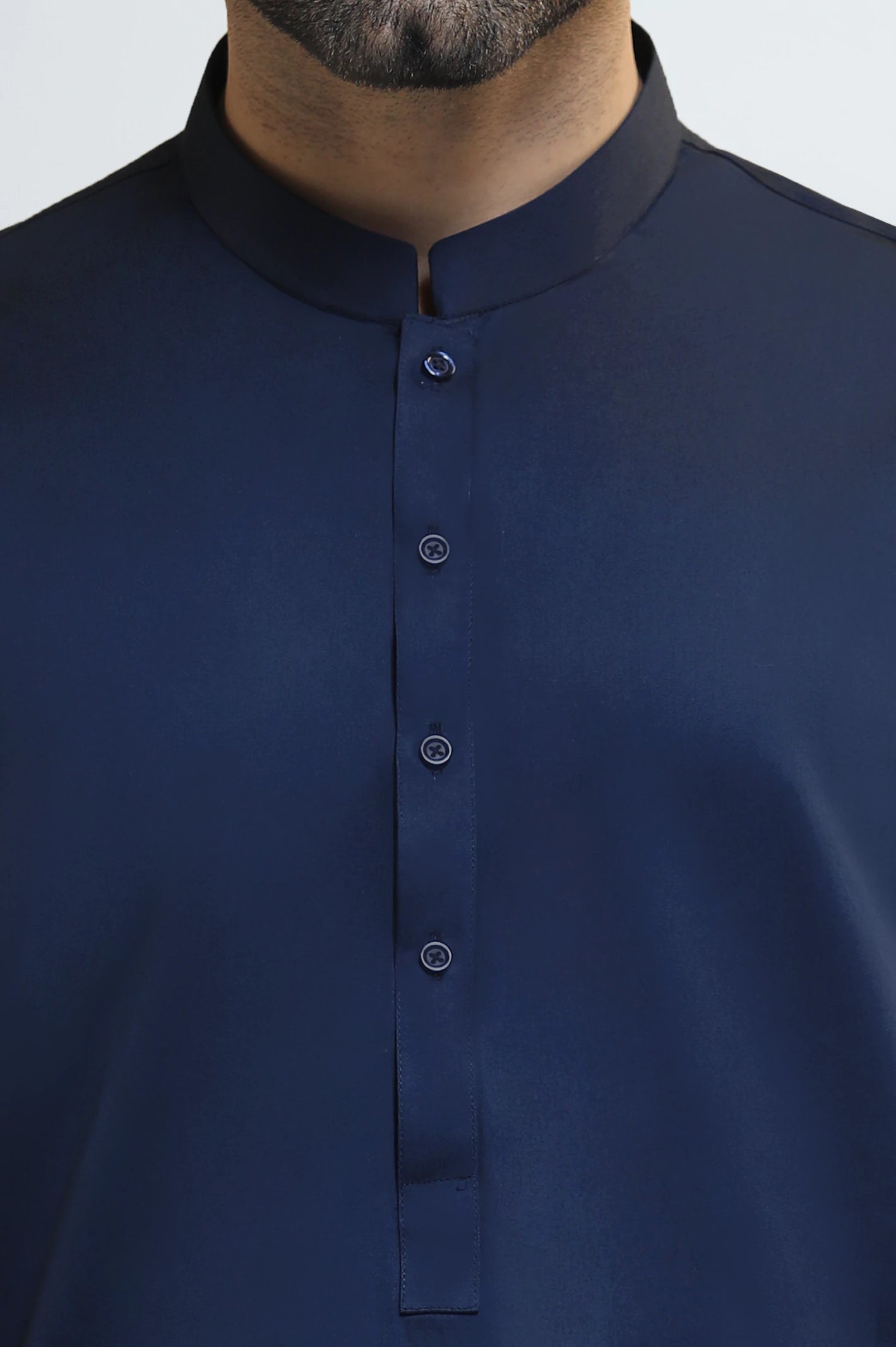 Navy Blue Cotton Shalwar Kameez - Image 3