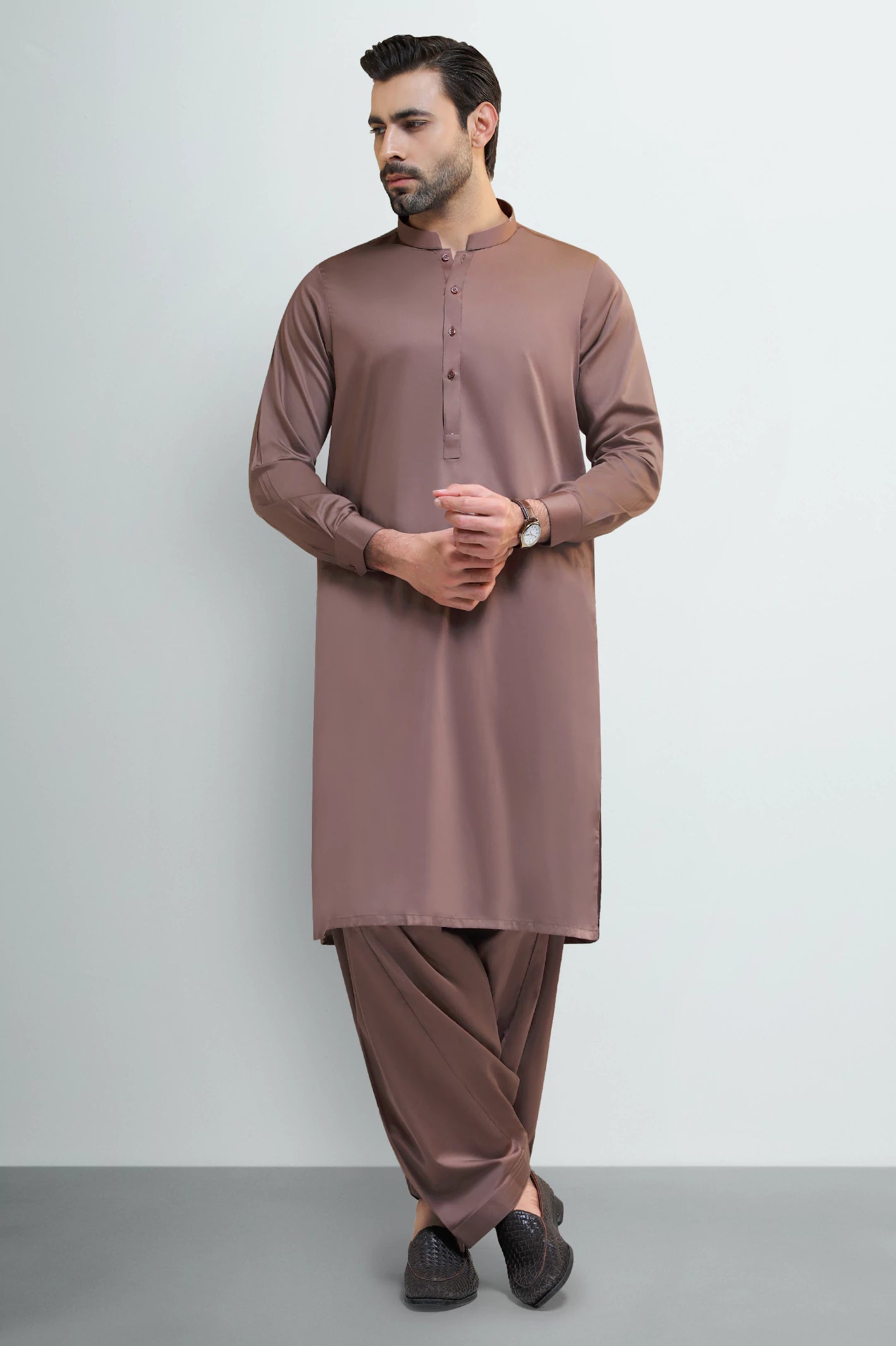 Rust Cotton Shalwar Kameez - Image 2