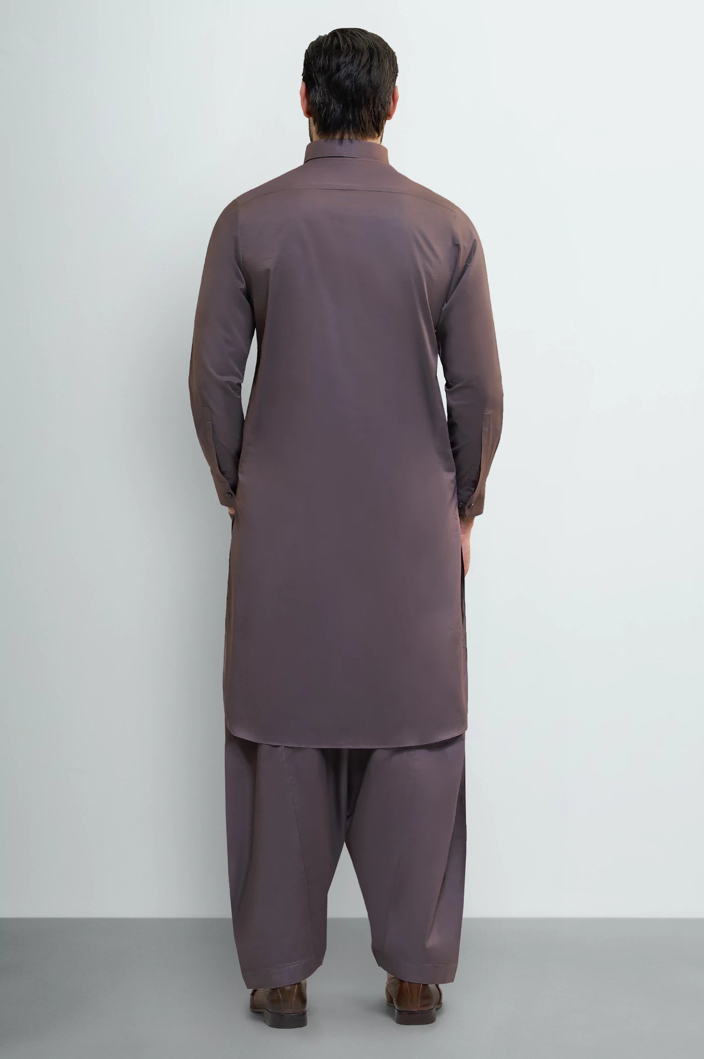 Coffee Brown Cotton Shalwar Kameez - Image 4