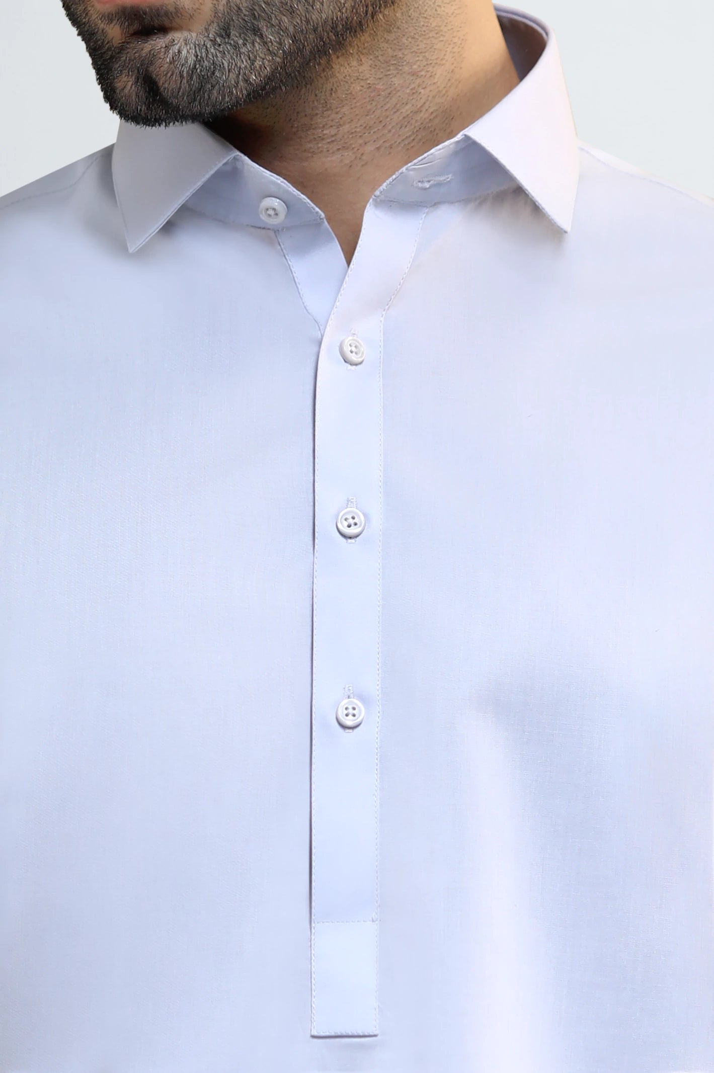 Light Grey Cotton Shalwar Kameez - Image 3