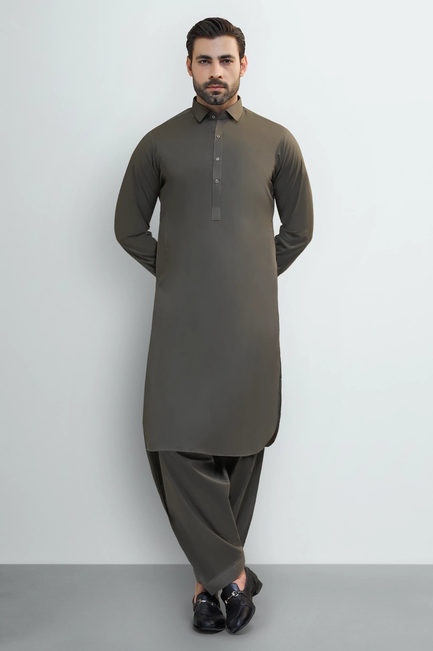 Medium Green Cotton Shalwar Kameez - Image 2